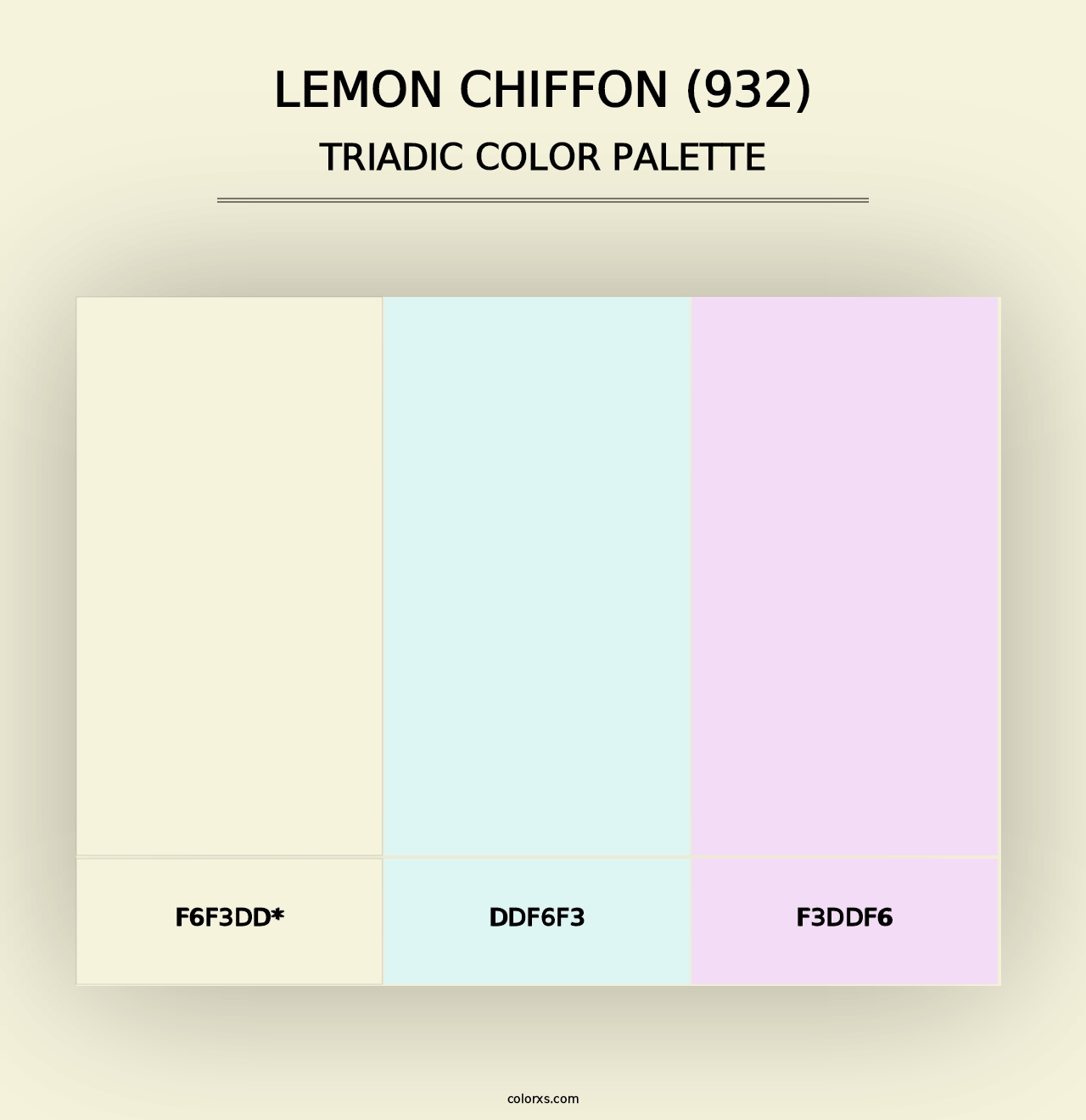 Lemon Chiffon (932) - Triadic Color Palette