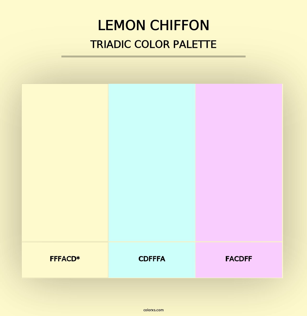 Lemon Chiffon - Triadic Color Palette