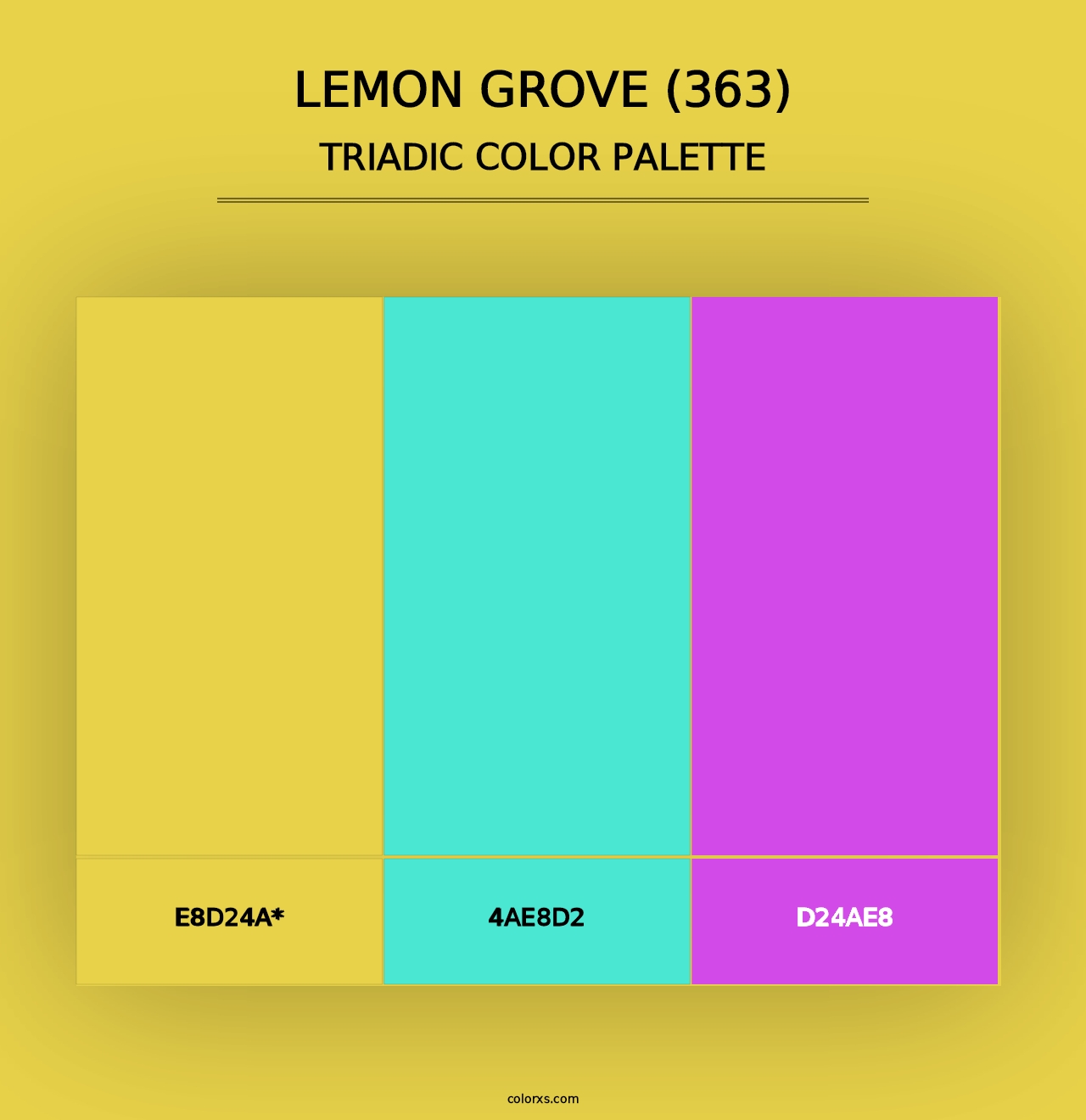 Lemon Grove (363) - Triadic Color Palette