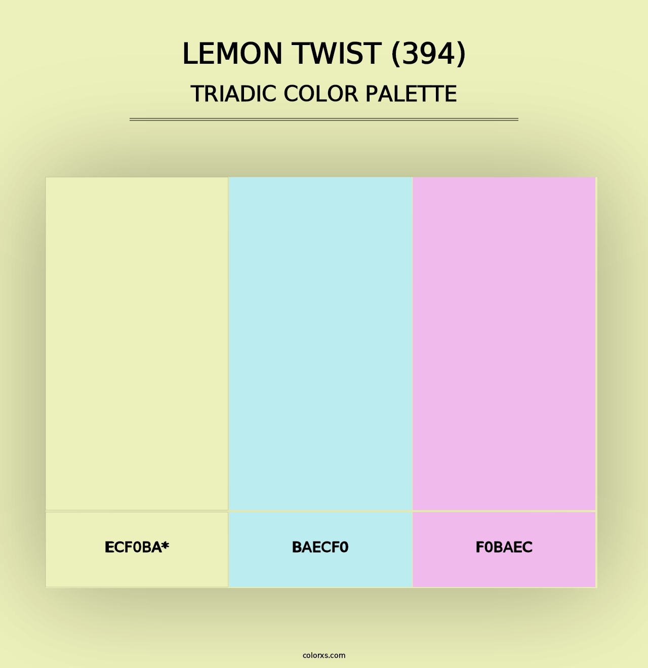 Lemon Twist (394) - Triadic Color Palette