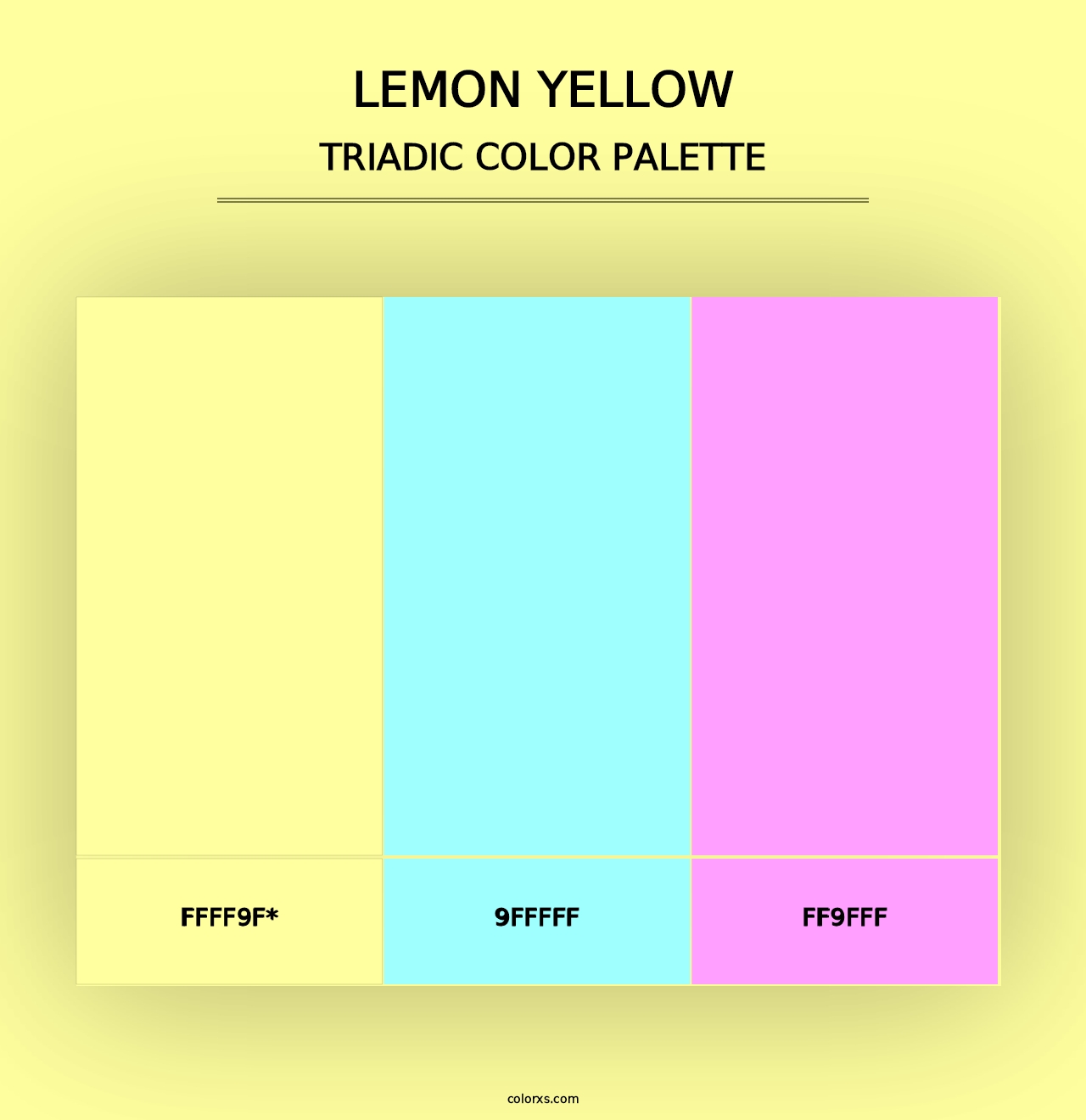 Lemon Yellow - Triadic Color Palette