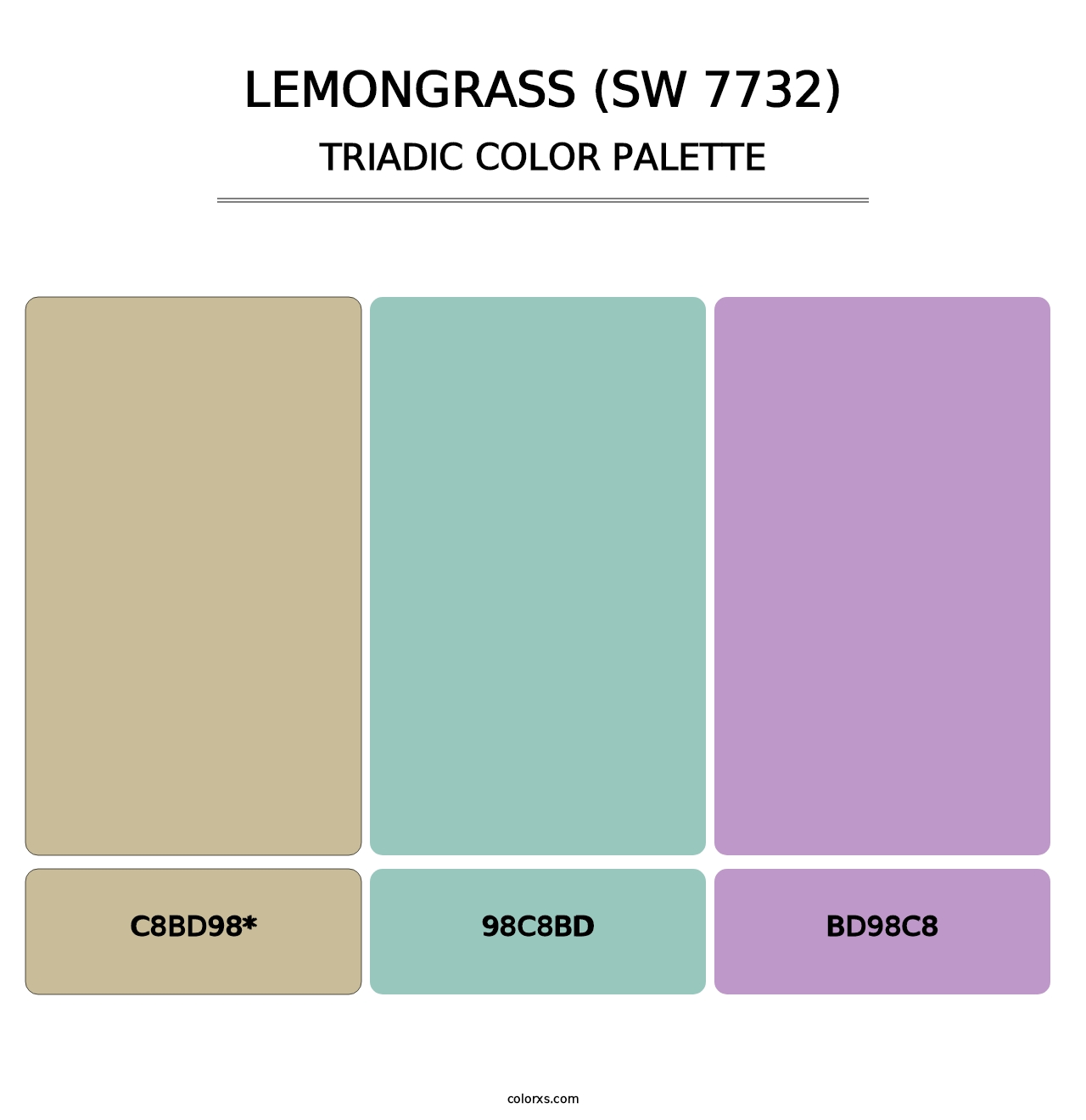 Lemongrass (SW 7732) - Triadic Color Palette