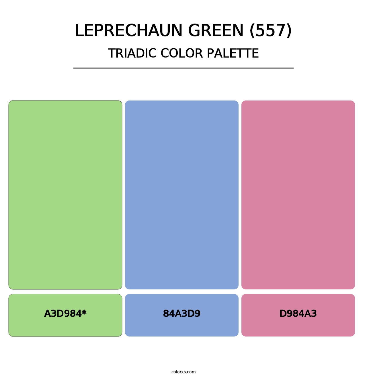 Leprechaun Green (557) - Triadic Color Palette