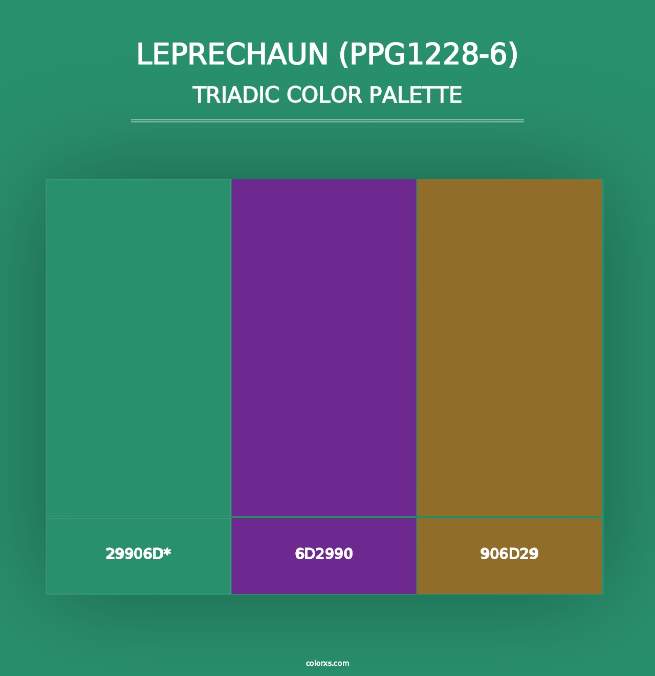 Leprechaun (PPG1228-6) - Triadic Color Palette