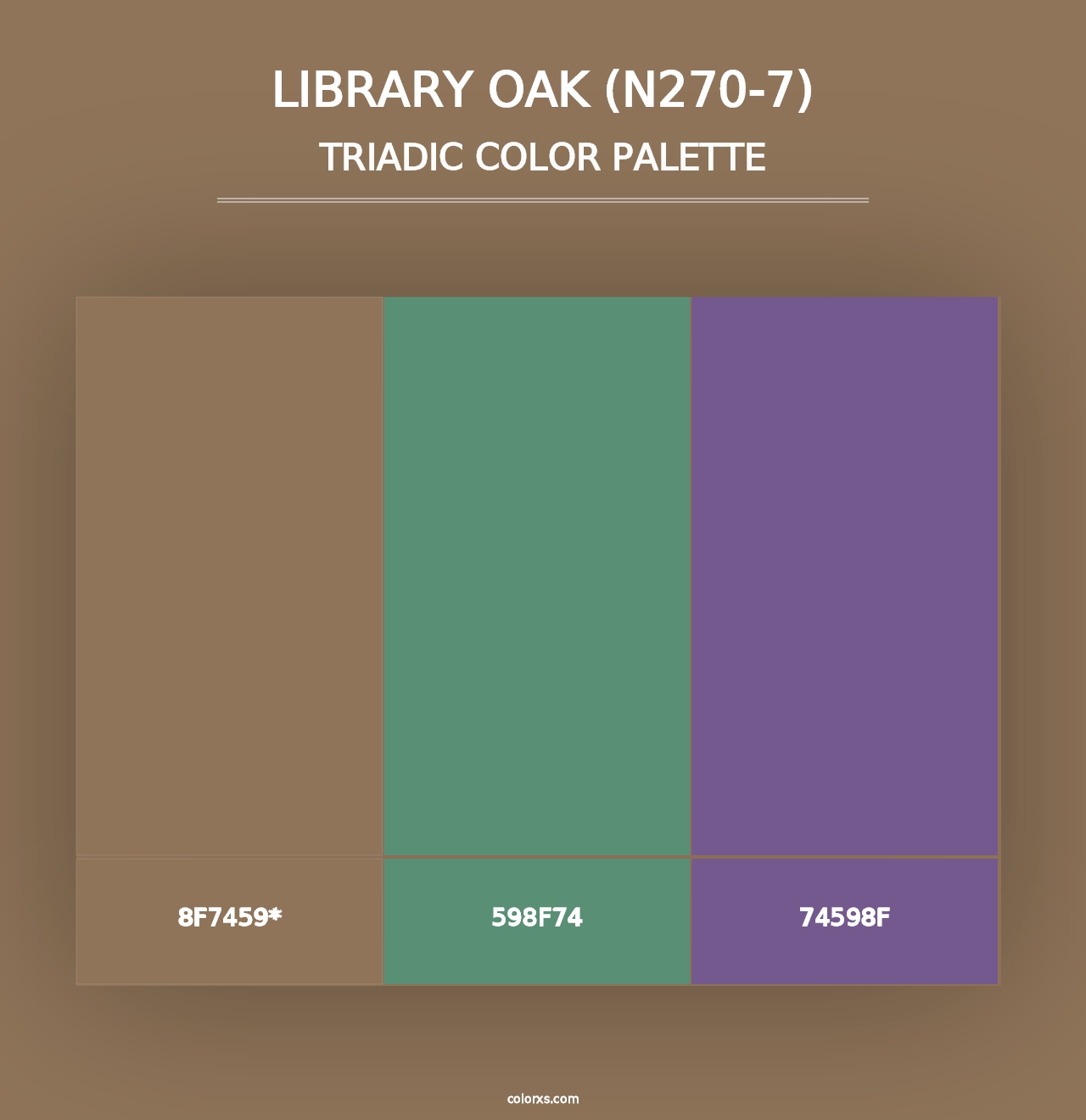 Library Oak (N270-7) - Triadic Color Palette