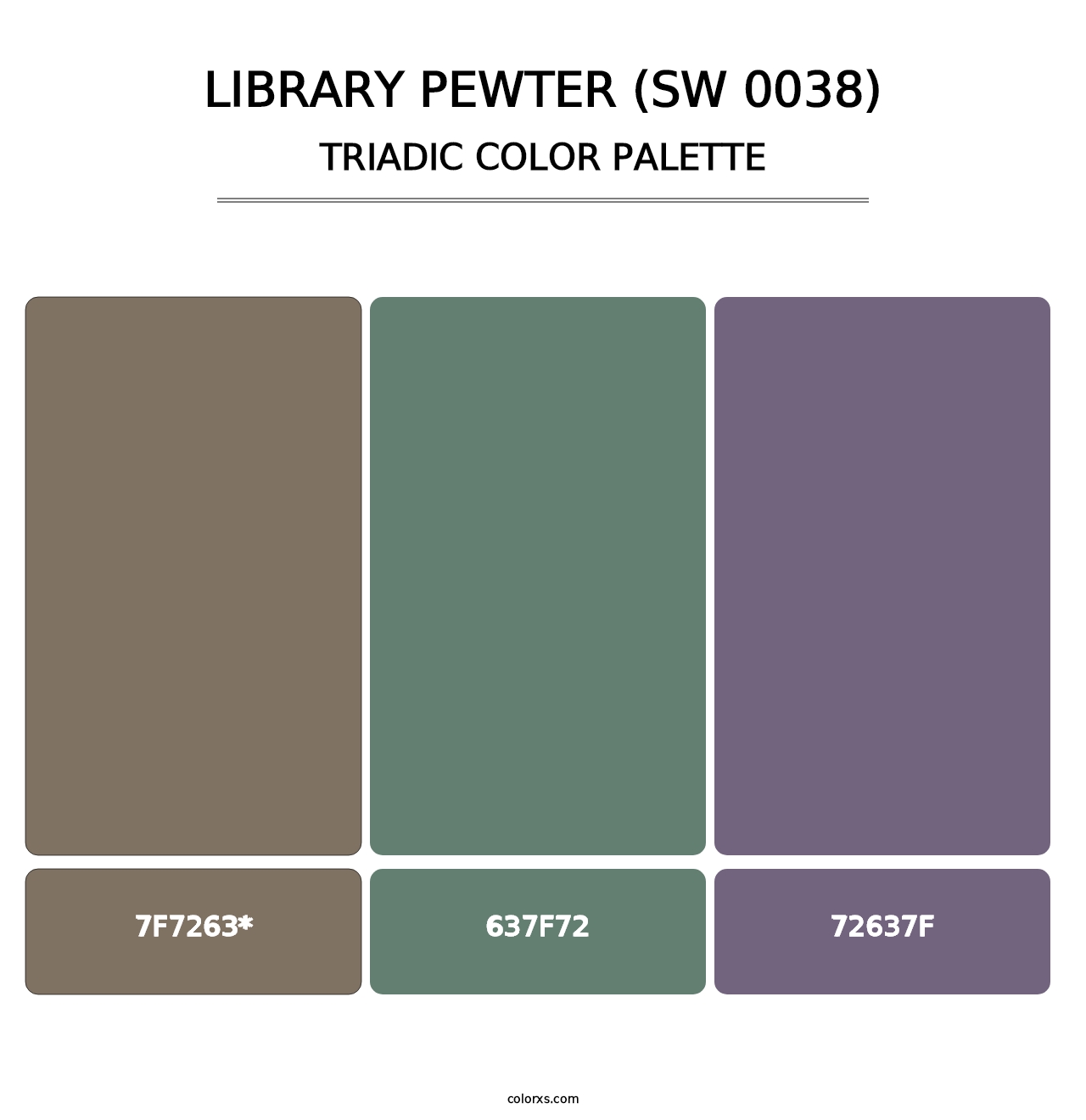 Library Pewter (SW 0038) - Triadic Color Palette