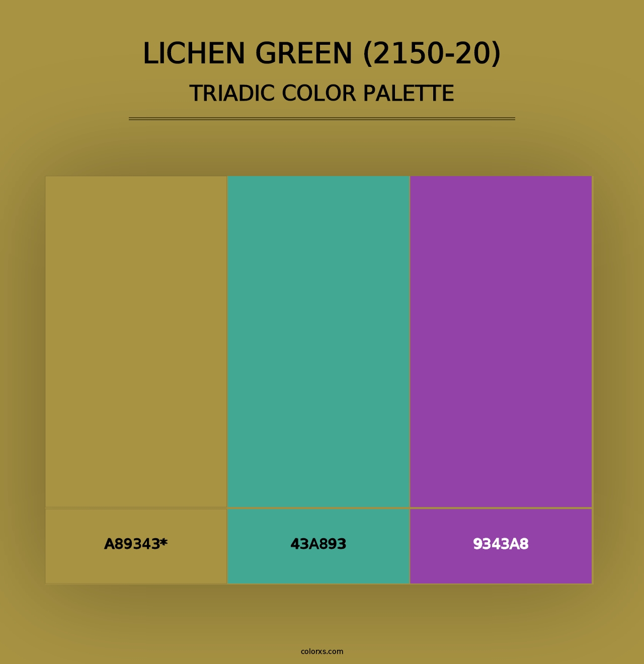 Lichen Green (2150-20) - Triadic Color Palette