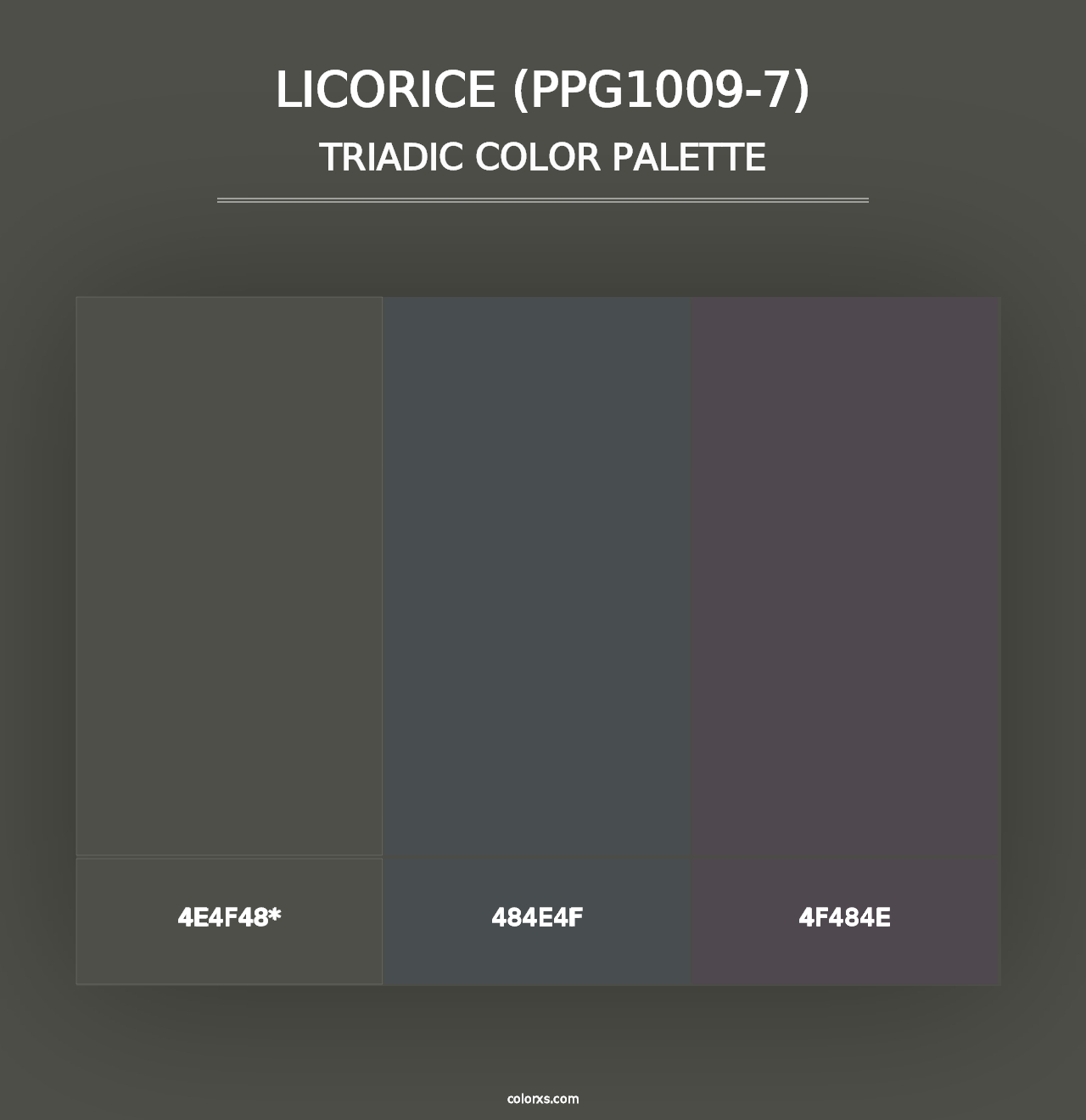 Licorice (PPG1009-7) - Triadic Color Palette