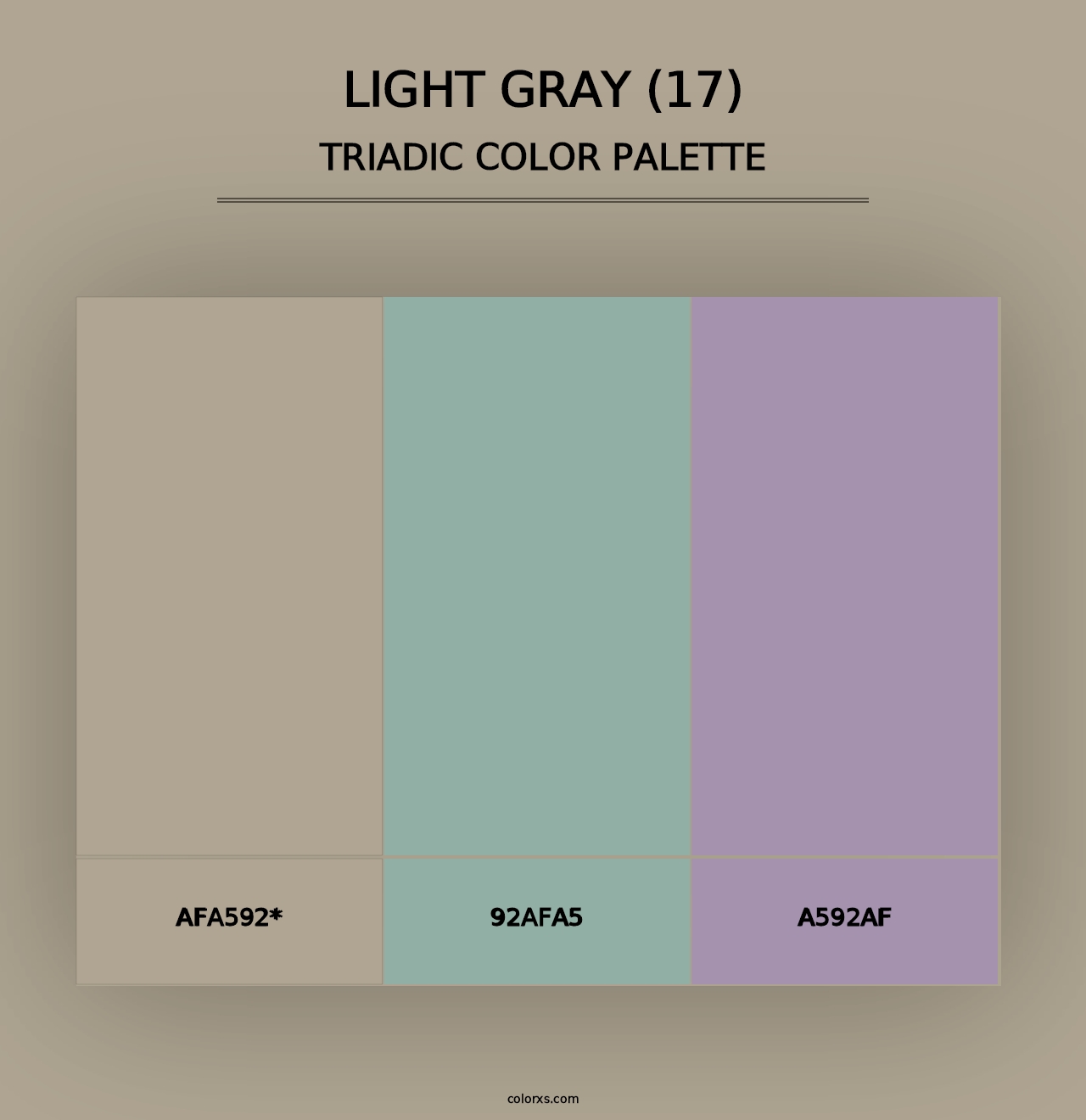 Light Gray (17) - Triadic Color Palette