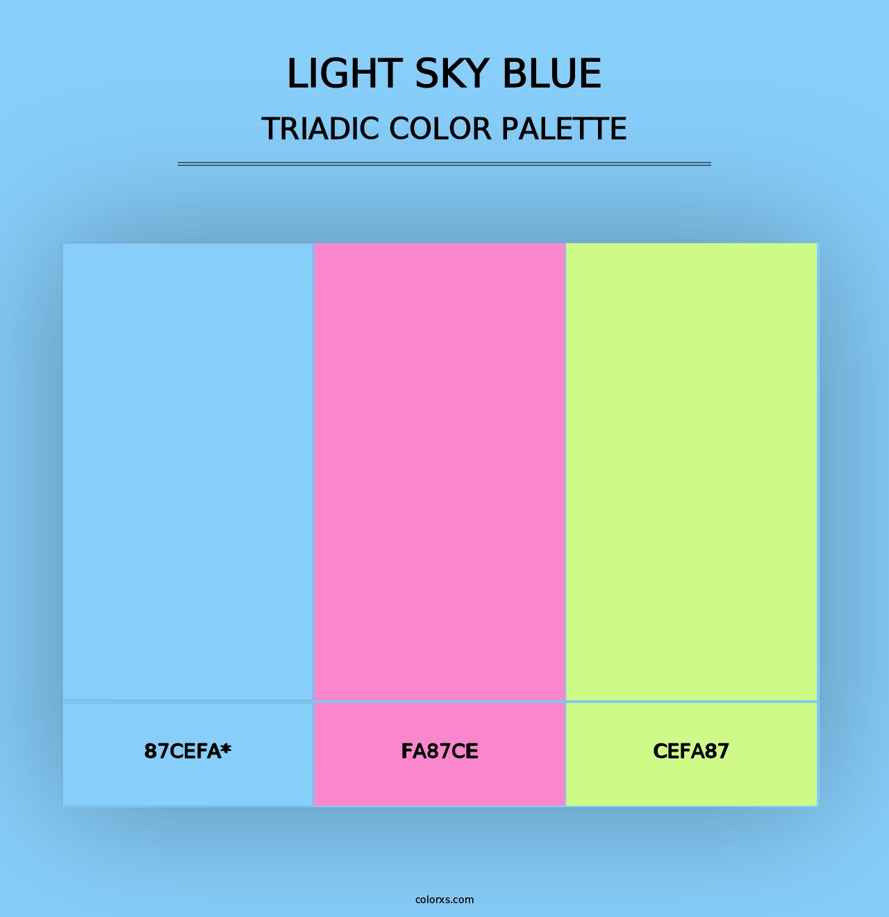 Light Sky Blue - Triadic Color Palette