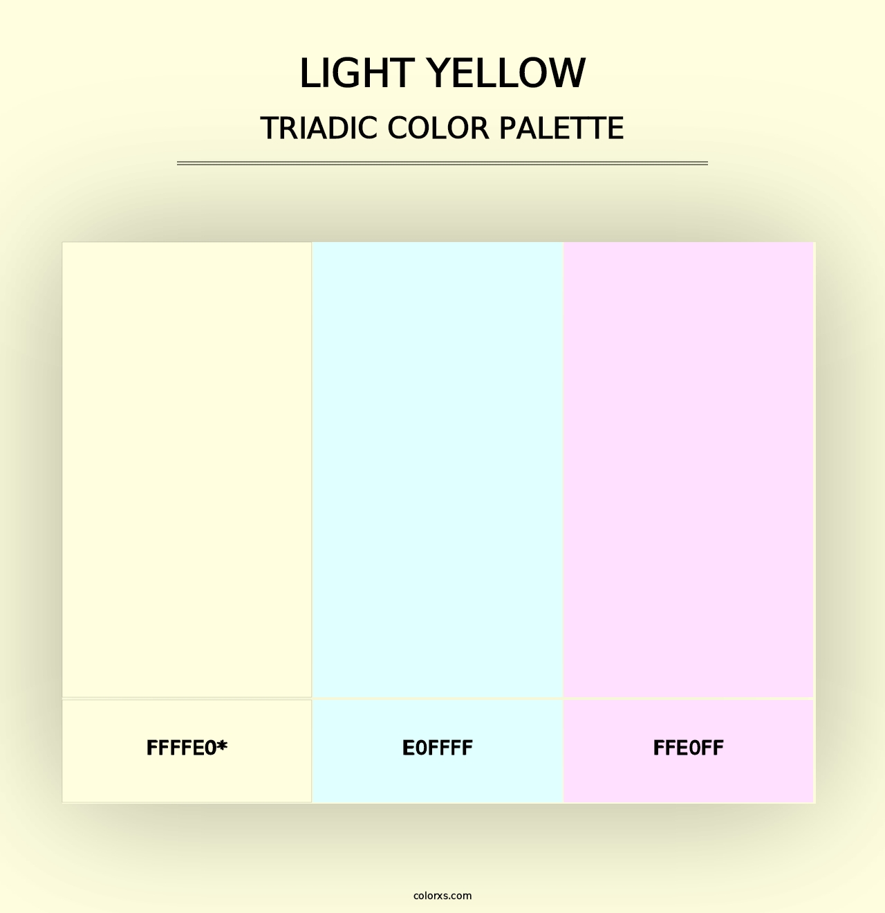 Light yellow - Triadic Color Palette