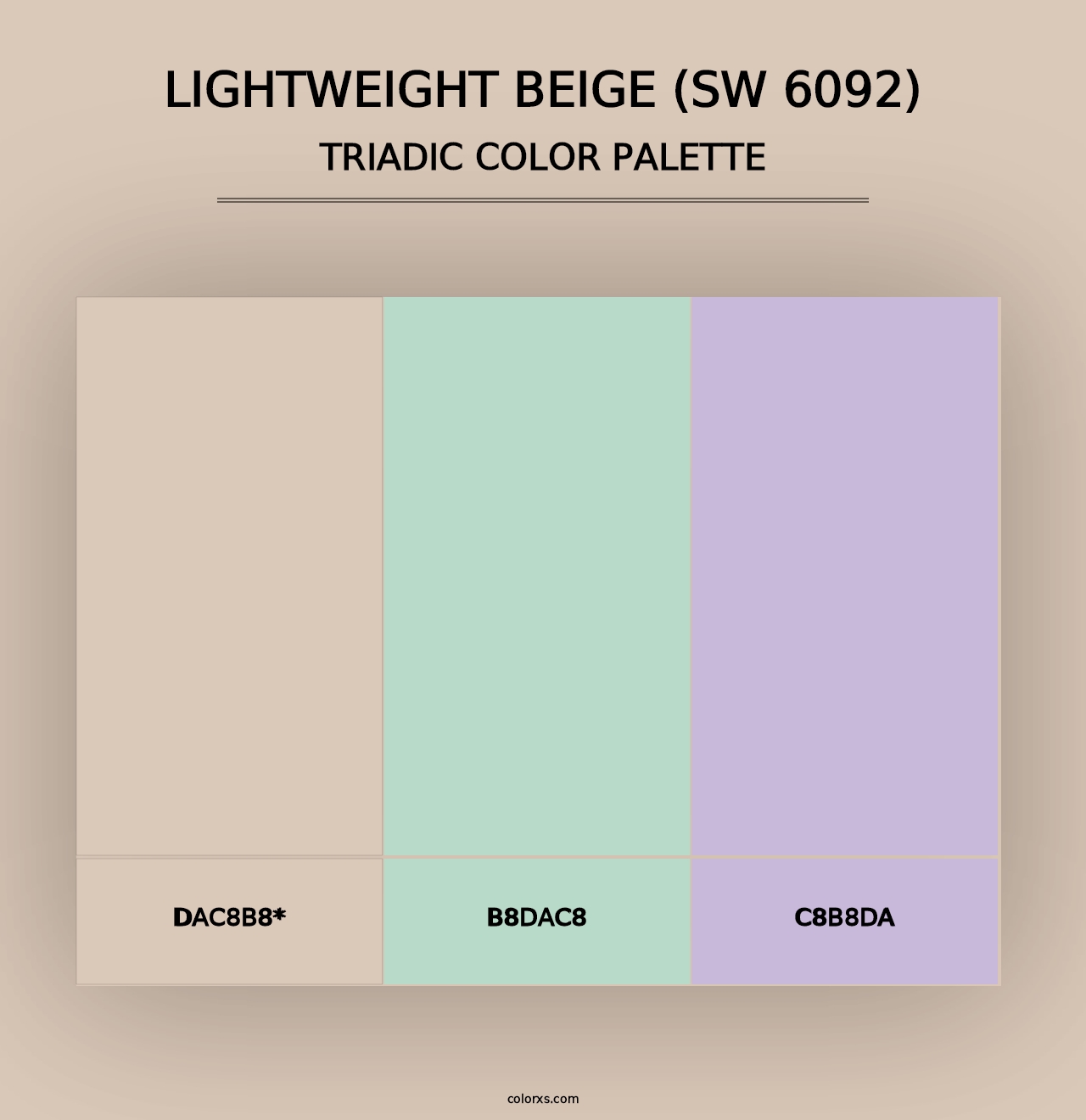 Lightweight Beige (SW 6092) - Triadic Color Palette