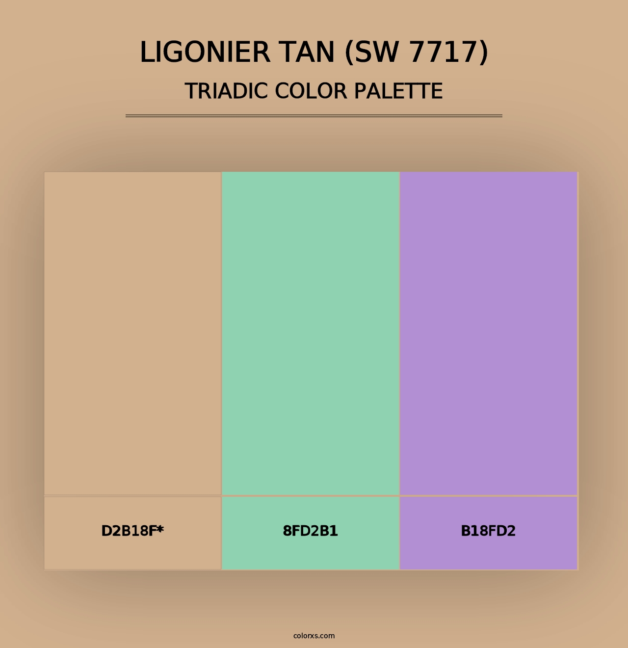 Ligonier Tan (SW 7717) - Triadic Color Palette