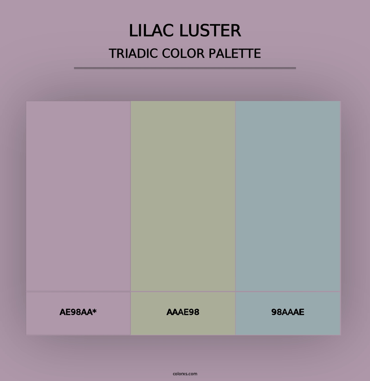 Lilac Luster - Triadic Color Palette