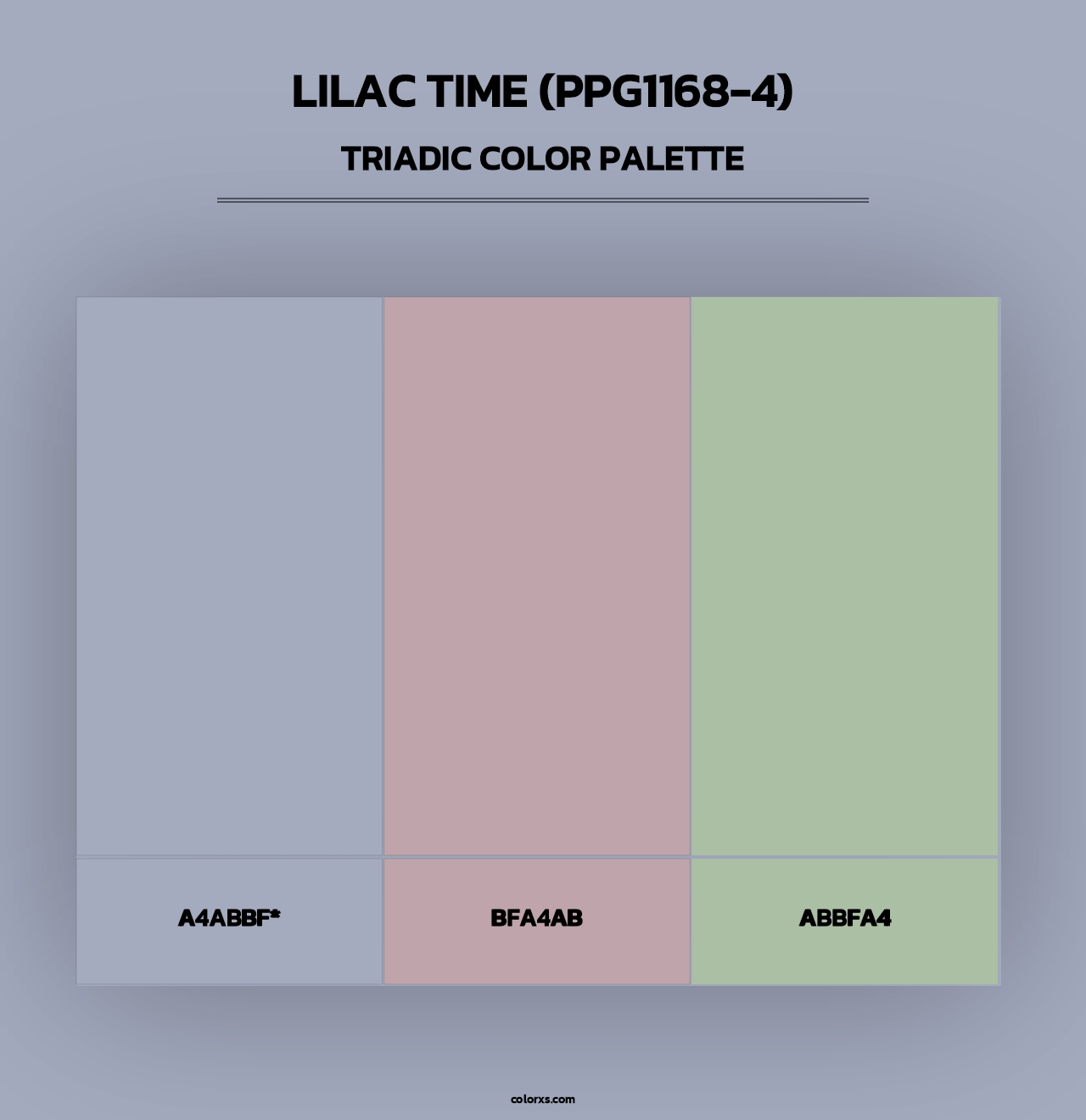 Lilac Time (PPG1168-4) - Triadic Color Palette