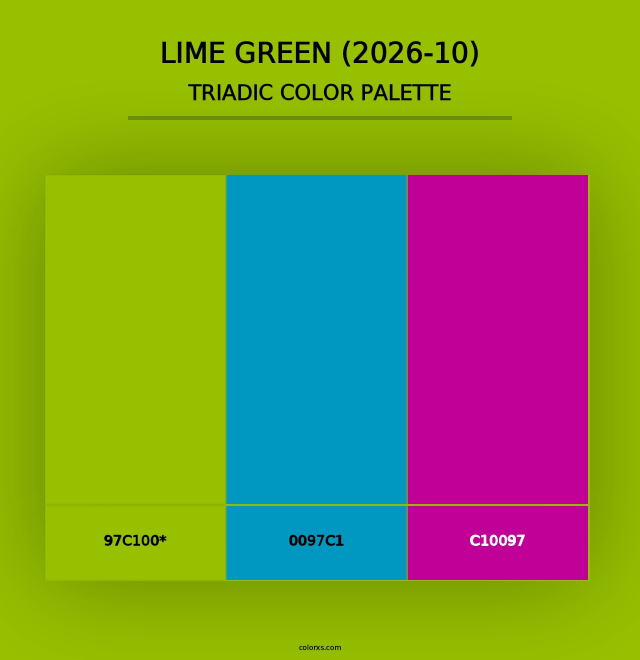 Lime Green (2026-10) - Triadic Color Palette