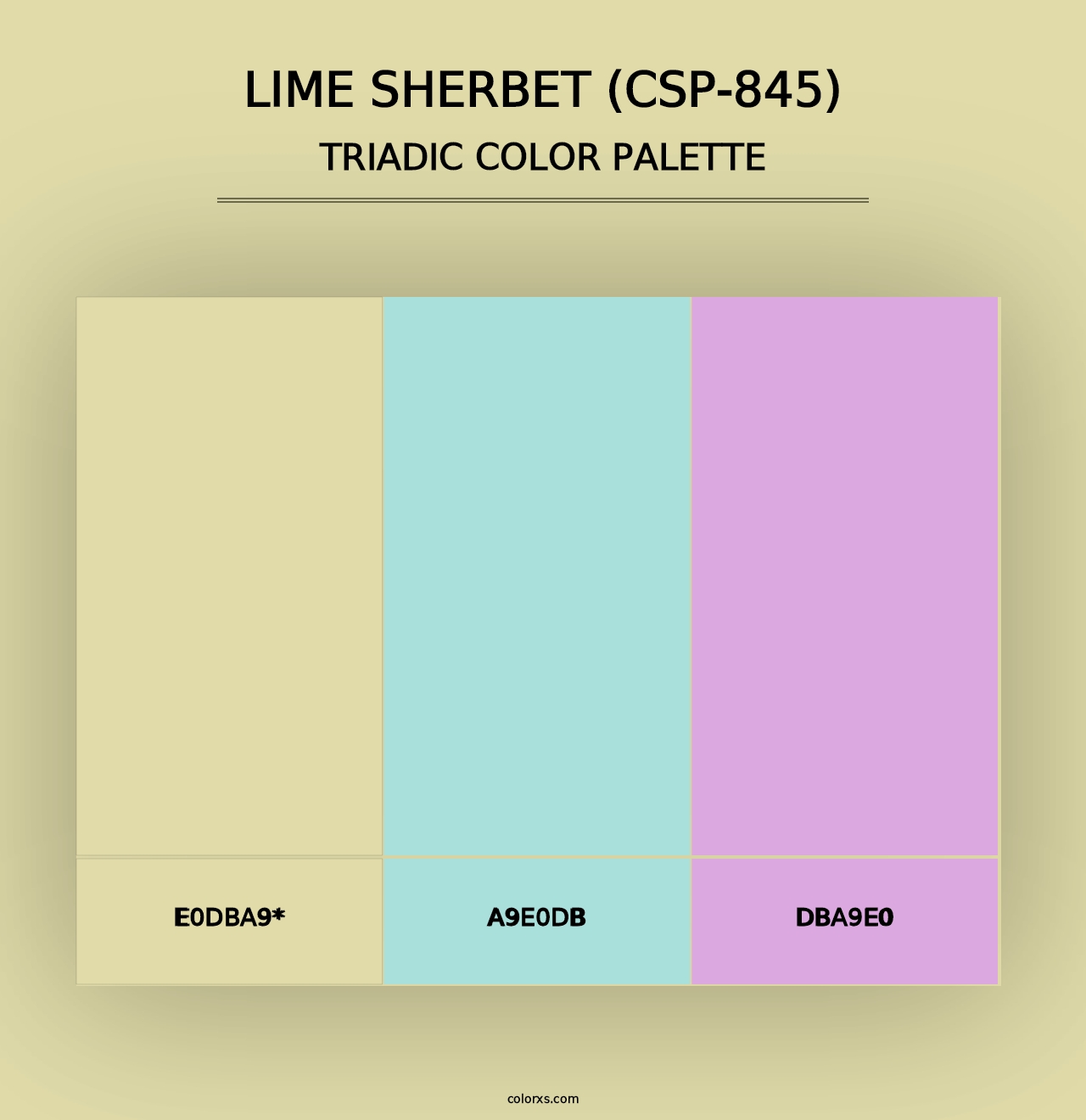 Lime Sherbet (CSP-845) - Triadic Color Palette