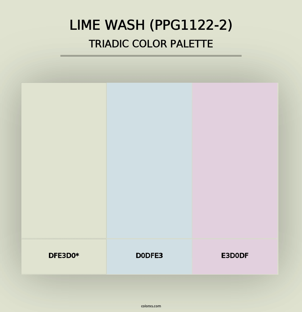 Lime Wash (PPG1122-2) - Triadic Color Palette