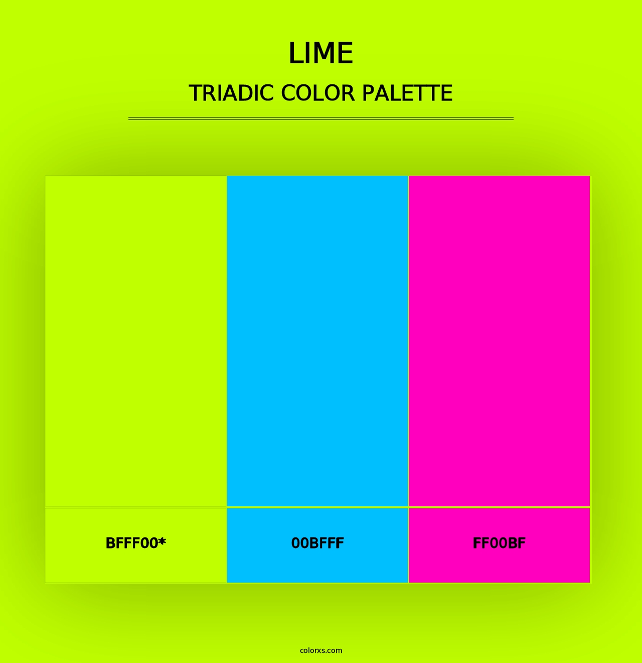 Lime - Triadic Color Palette