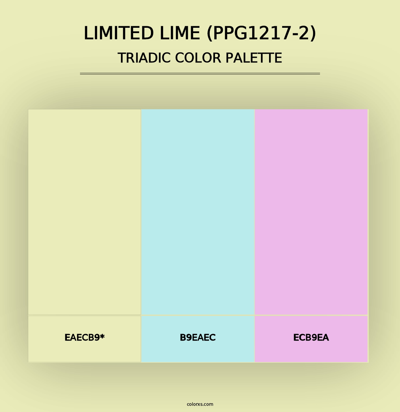 Limited Lime (PPG1217-2) - Triadic Color Palette