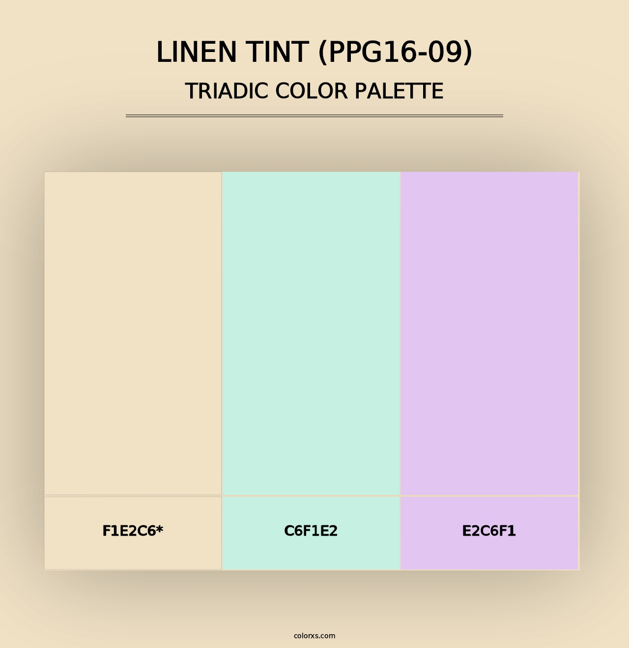 Linen Tint (PPG16-09) - Triadic Color Palette