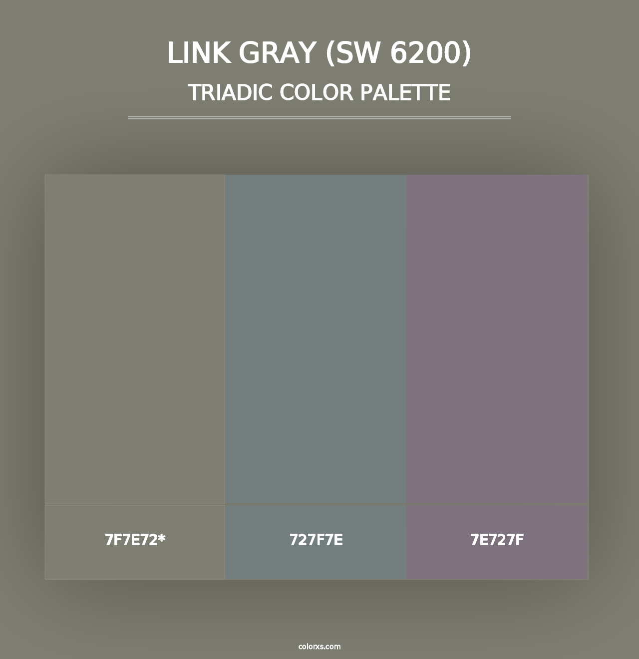 Link Gray (SW 6200) - Triadic Color Palette