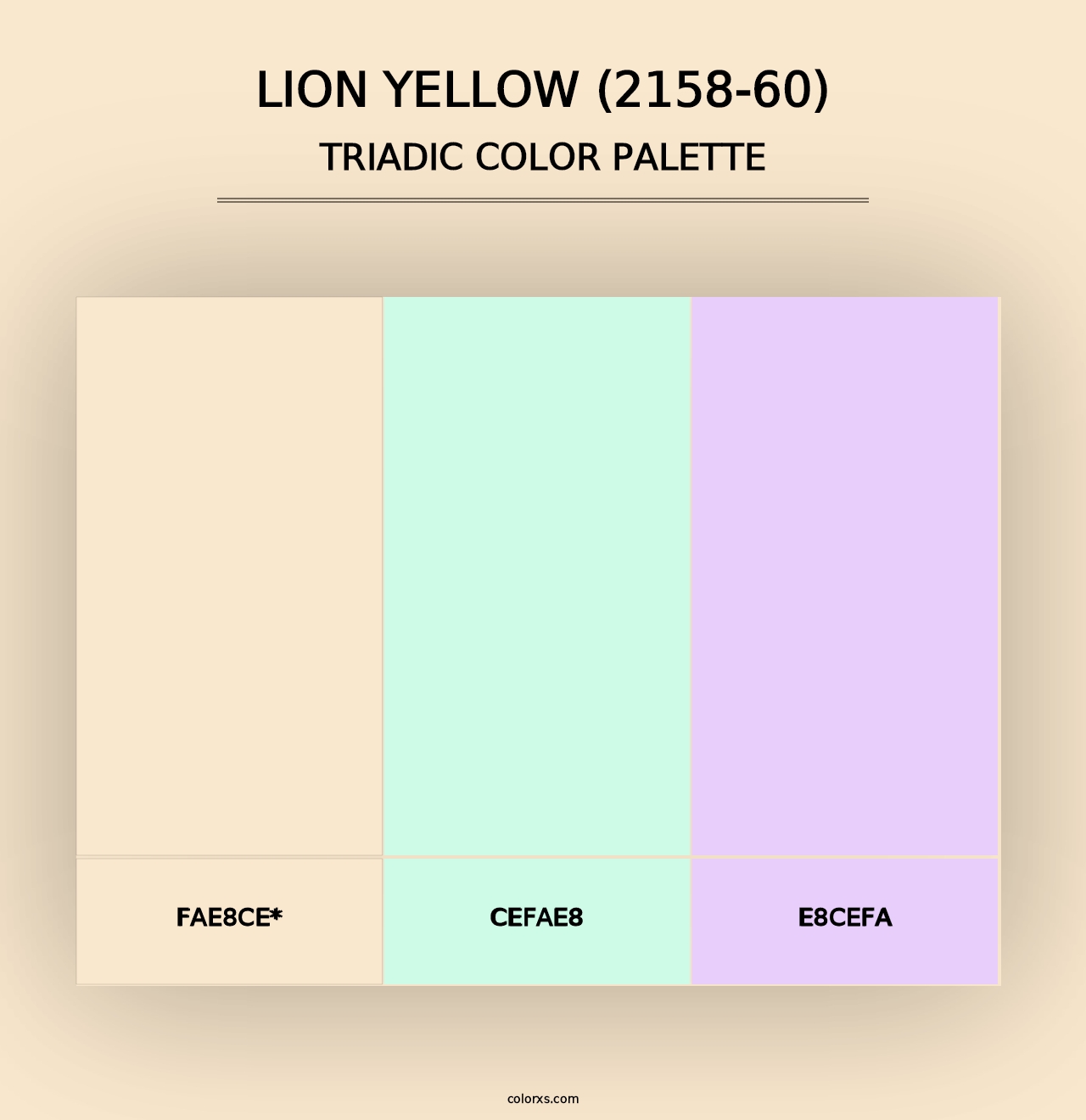 Lion Yellow (2158-60) - Triadic Color Palette