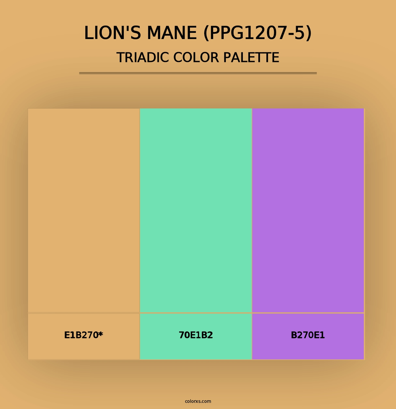 Lion's Mane (PPG1207-5) - Triadic Color Palette