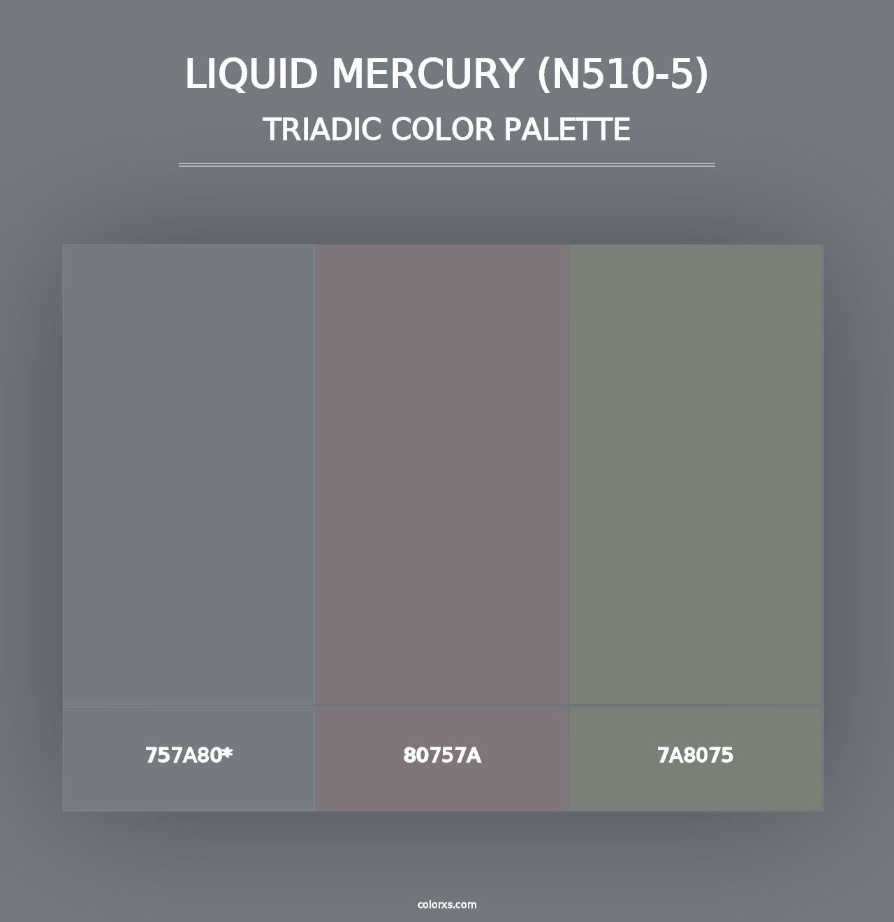 Liquid Mercury (N510-5) - Triadic Color Palette