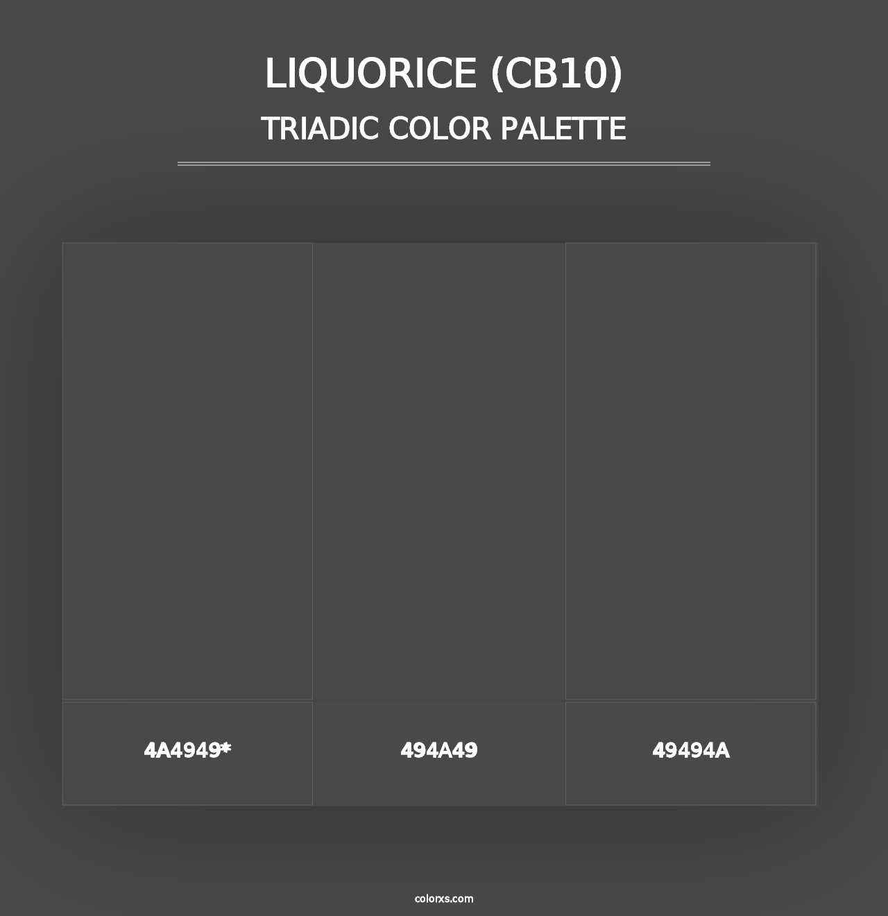 Liquorice (CB10) - Triadic Color Palette