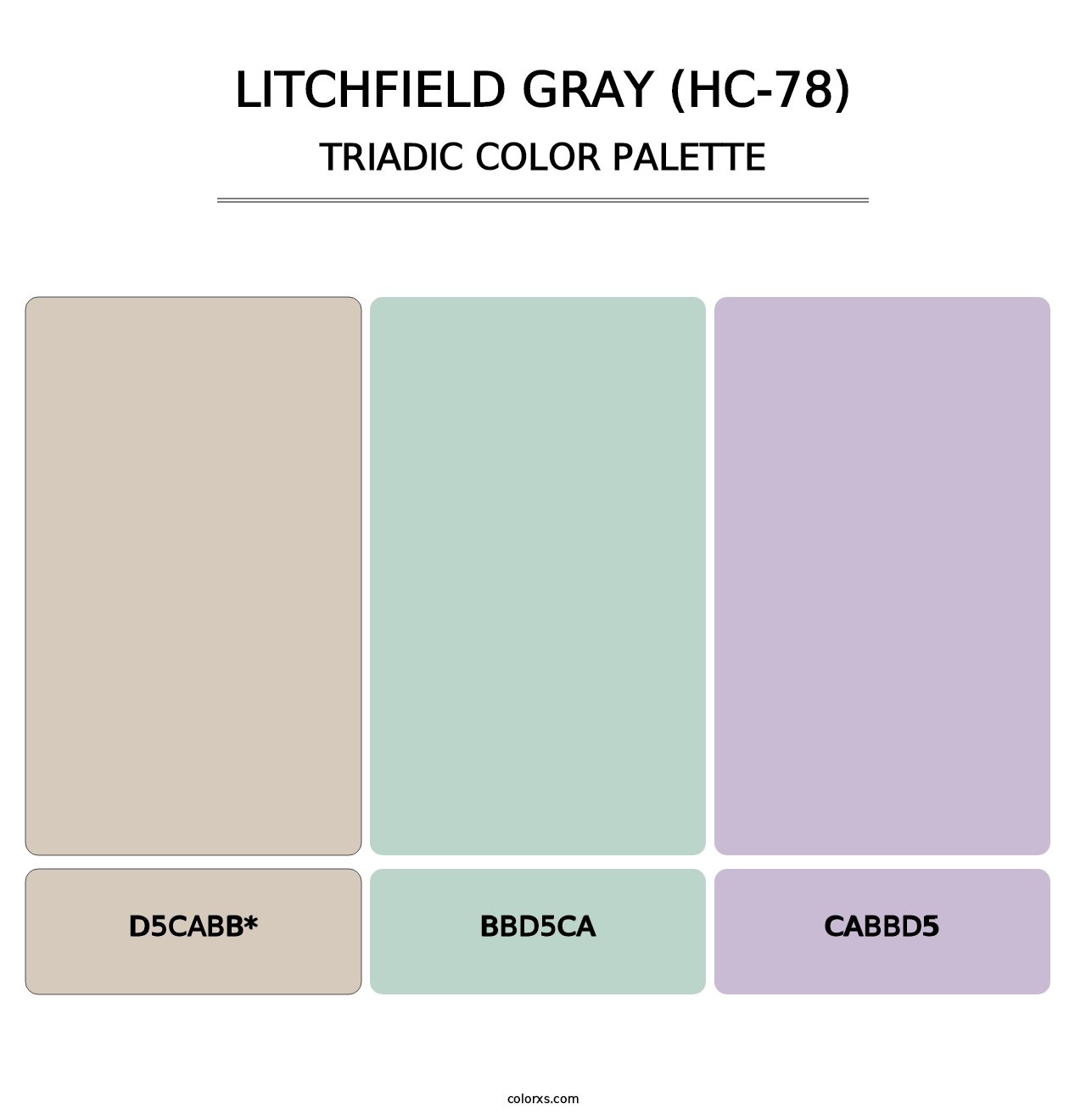 Litchfield Gray (HC-78) - Triadic Color Palette