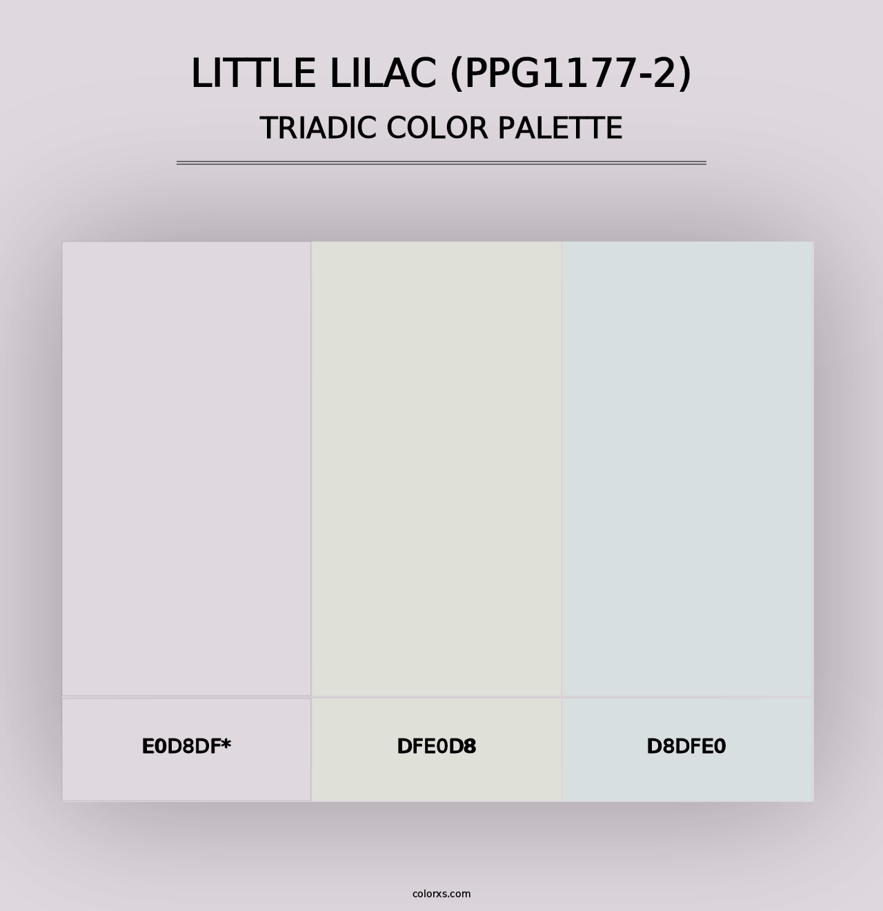 Little Lilac (PPG1177-2) - Triadic Color Palette