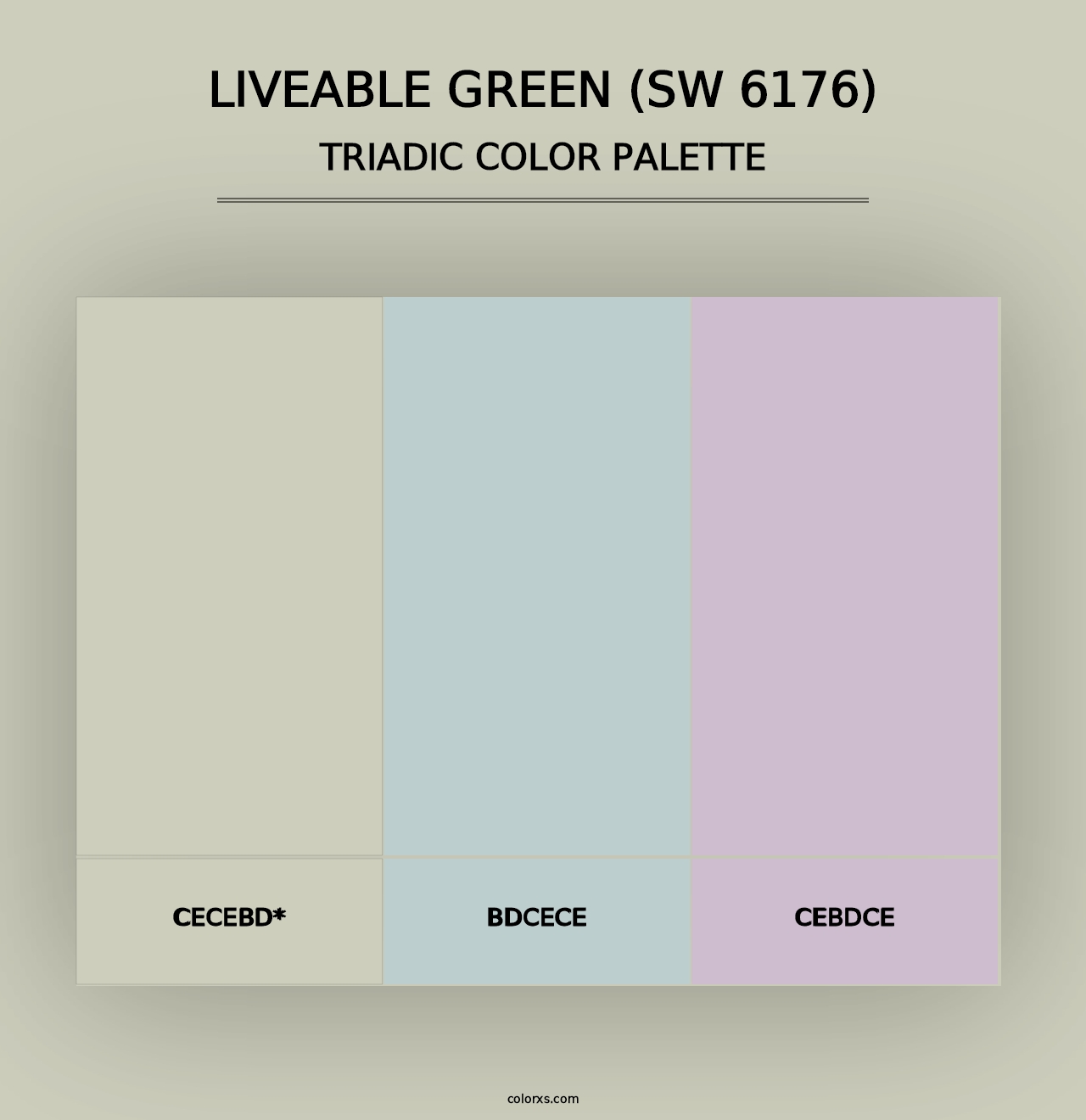 Liveable Green (SW 6176) - Triadic Color Palette