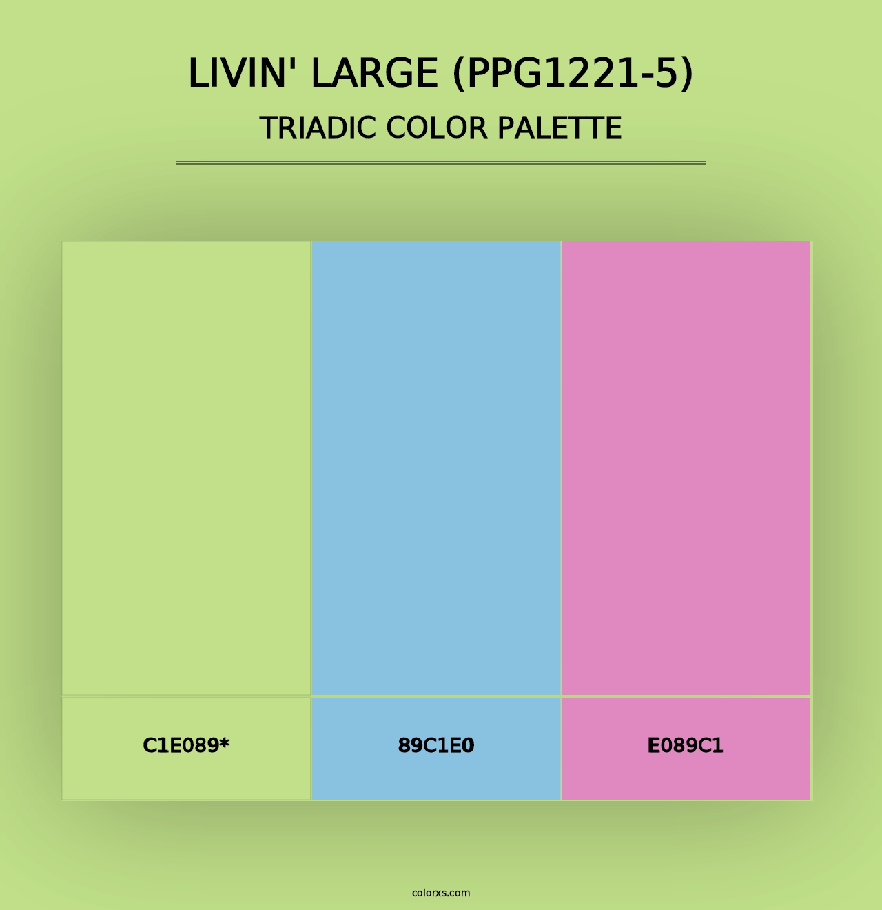 Livin' Large (PPG1221-5) - Triadic Color Palette