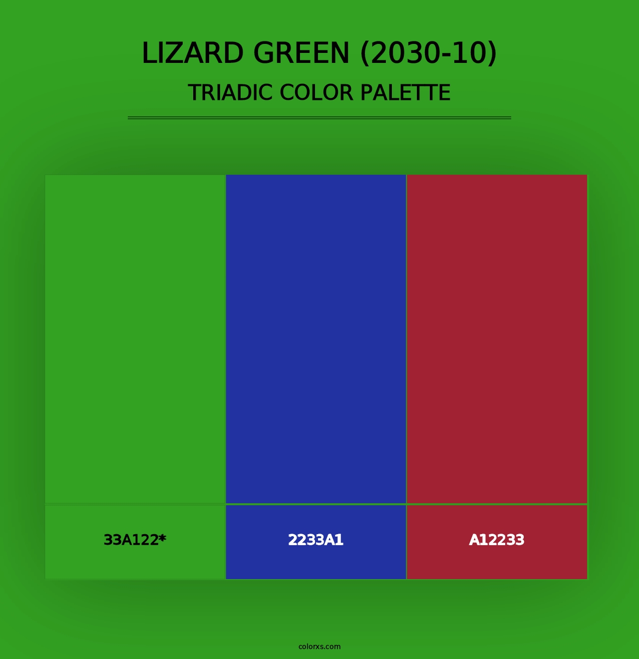 Lizard Green (2030-10) - Triadic Color Palette