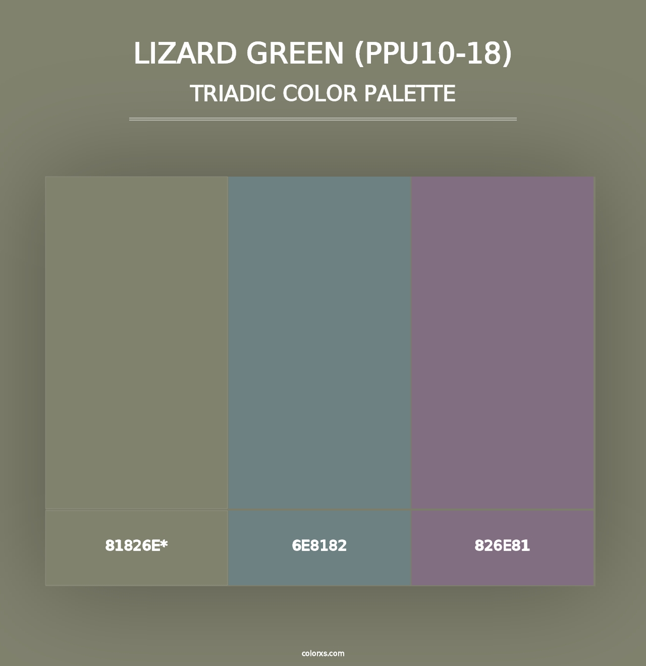 Lizard Green (PPU10-18) - Triadic Color Palette