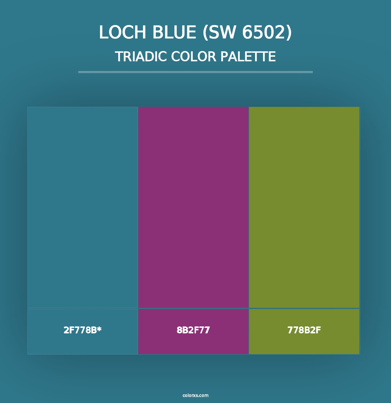 Loch Blue (SW 6502) - Triadic Color Palette