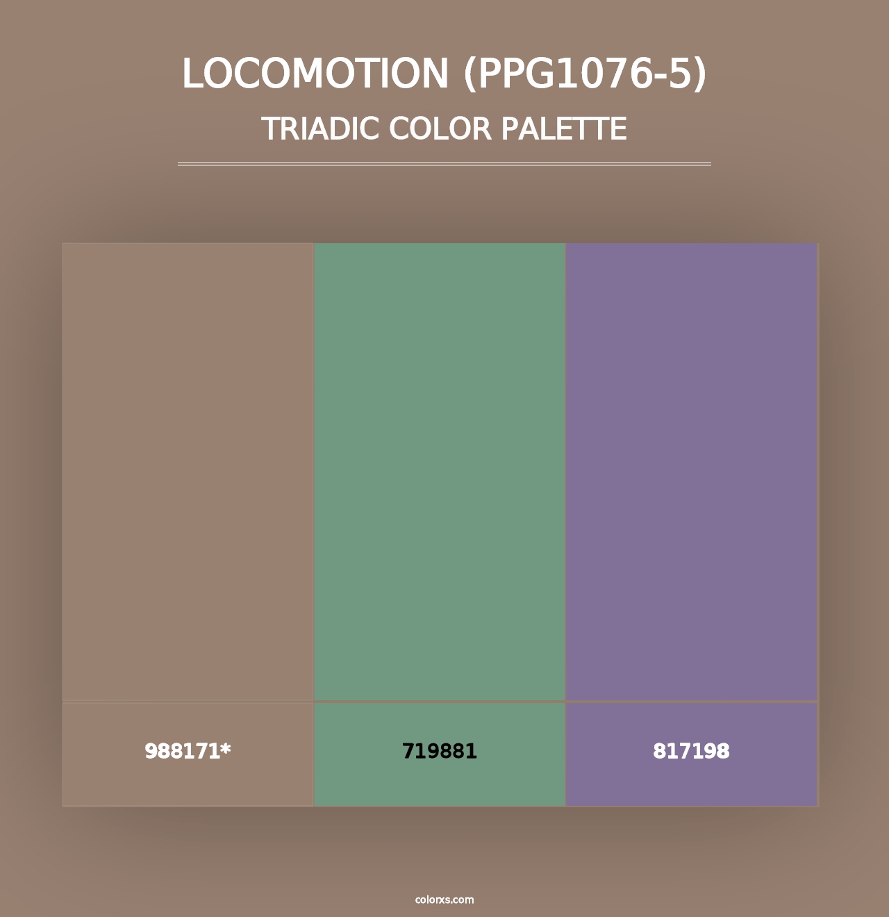 Locomotion (PPG1076-5) - Triadic Color Palette