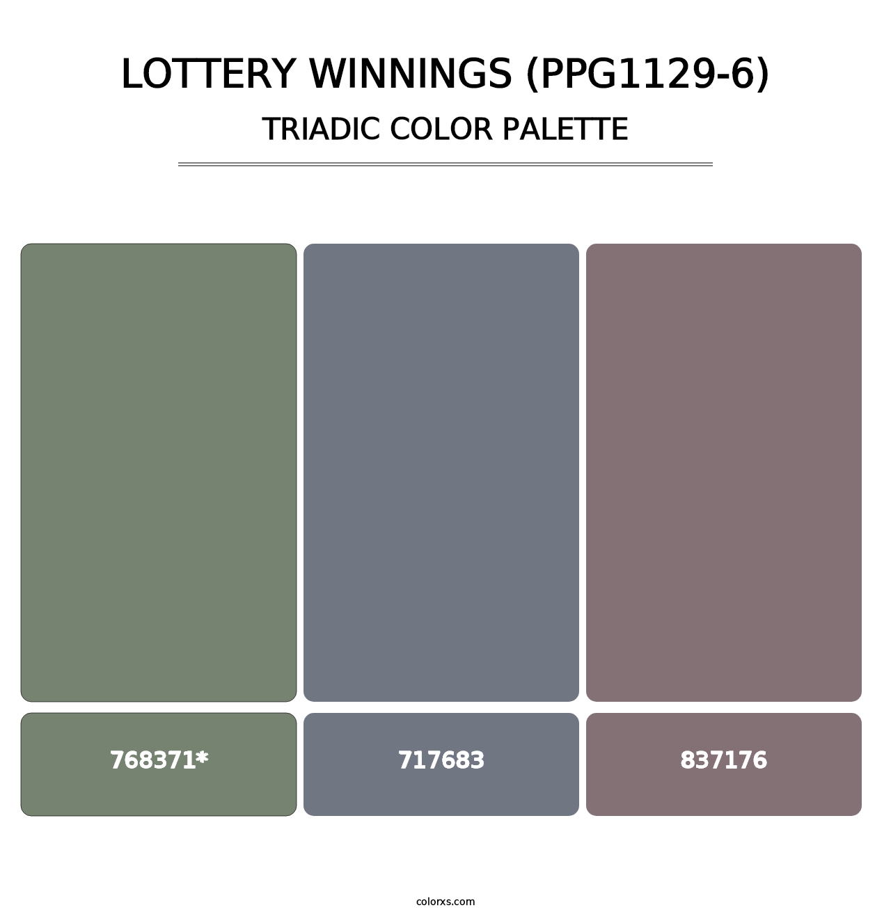 Lottery Winnings (PPG1129-6) - Triadic Color Palette