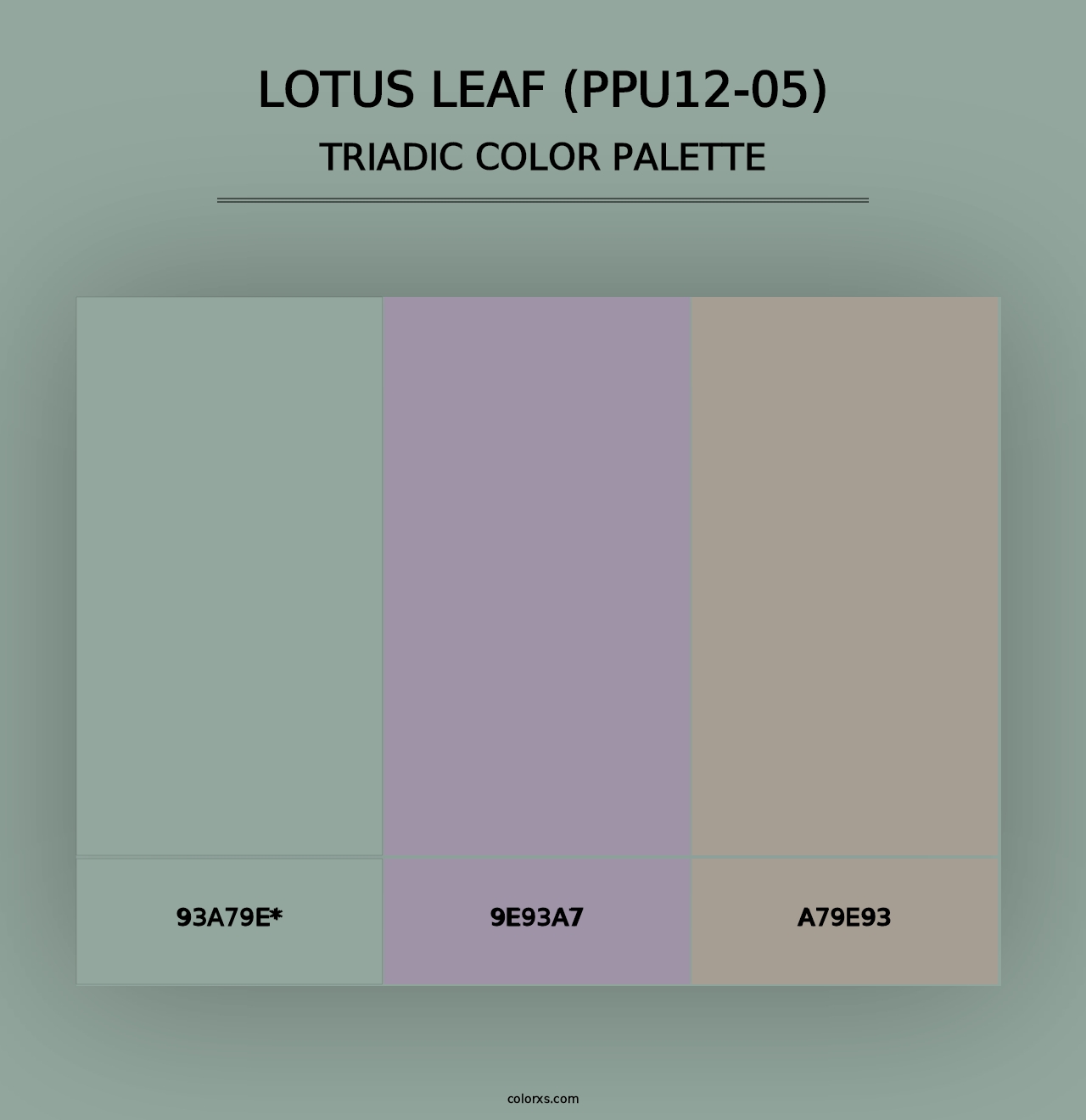 Lotus Leaf (PPU12-05) - Triadic Color Palette