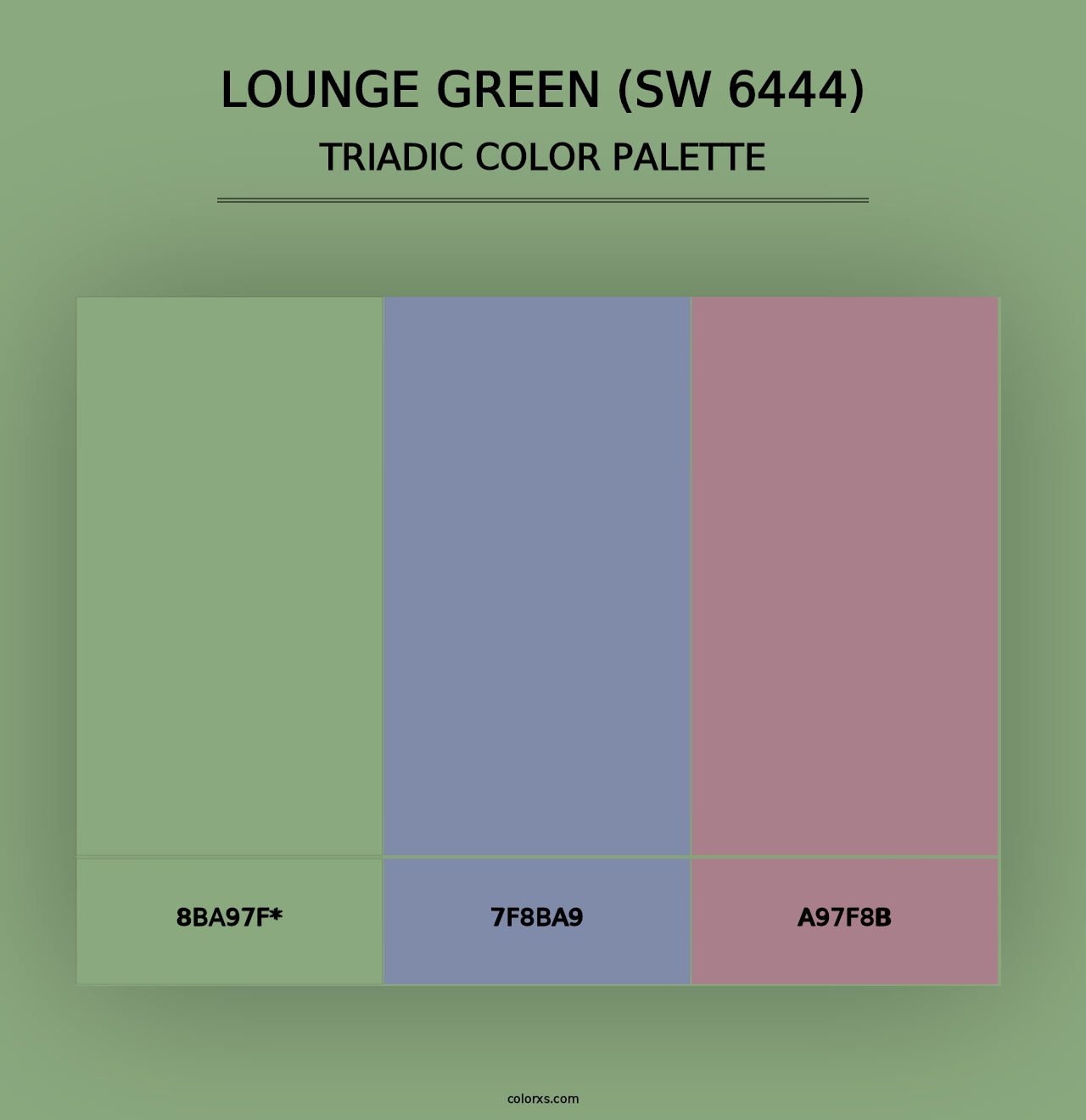 Lounge Green (SW 6444) - Triadic Color Palette