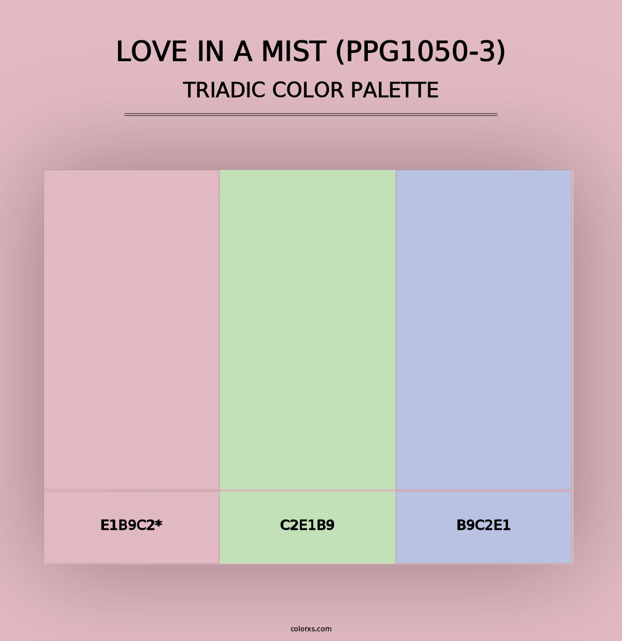 Love In A Mist (PPG1050-3) - Triadic Color Palette