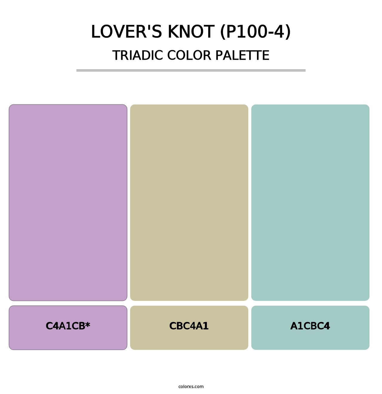 Lover'S Knot (P100-4) - Triadic Color Palette