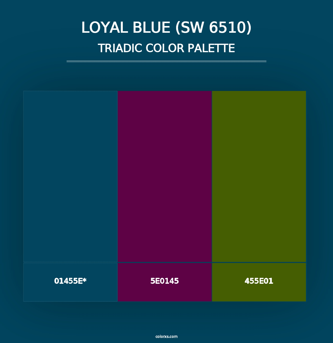 Loyal Blue (SW 6510) - Triadic Color Palette