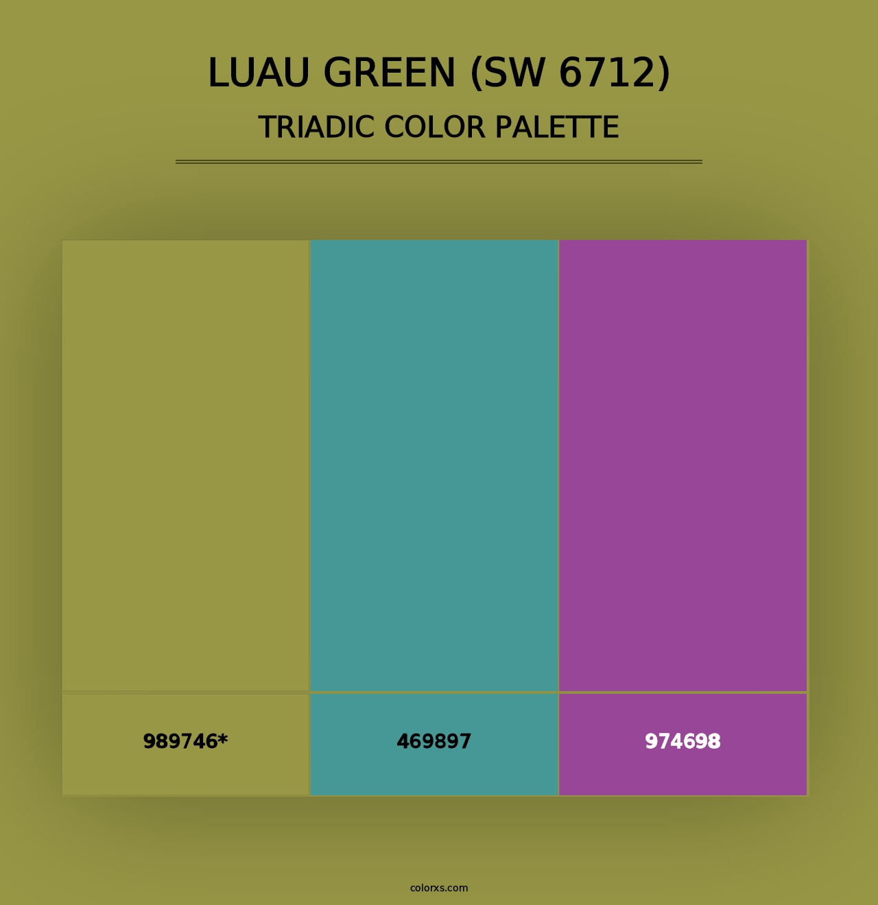 Luau Green (SW 6712) - Triadic Color Palette