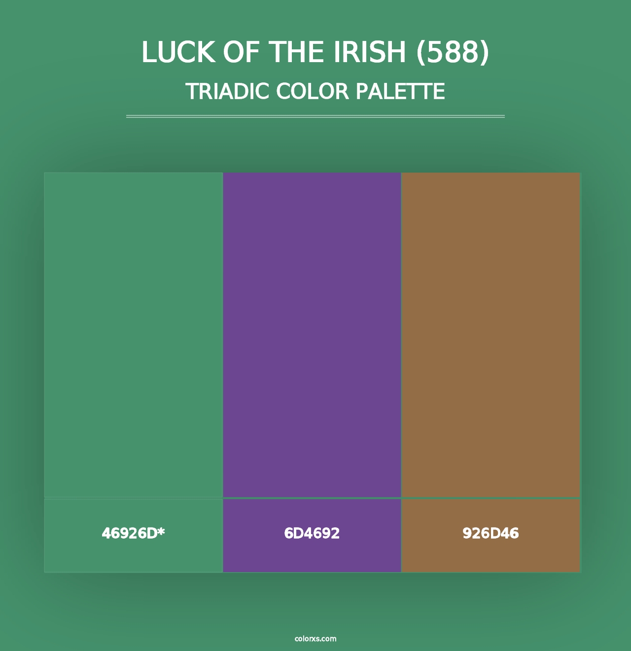 Luck of the Irish (588) - Triadic Color Palette