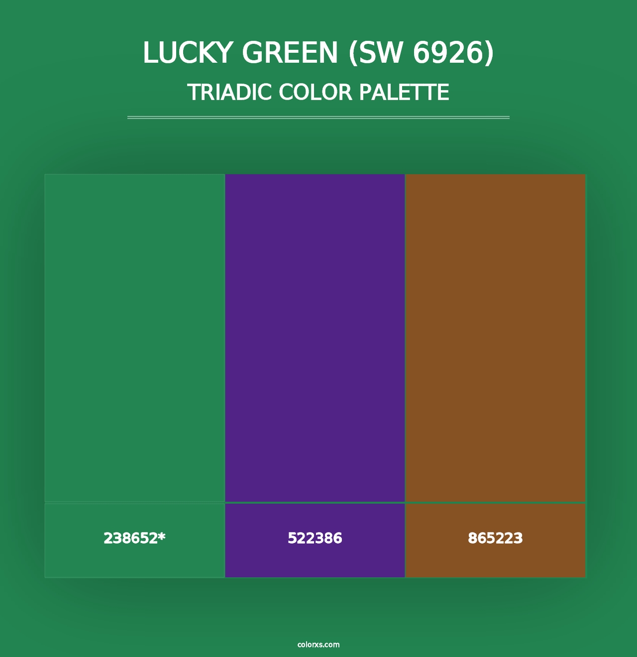 Lucky Green (SW 6926) - Triadic Color Palette