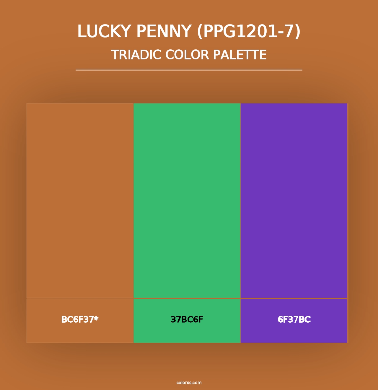 Lucky Penny (PPG1201-7) - Triadic Color Palette