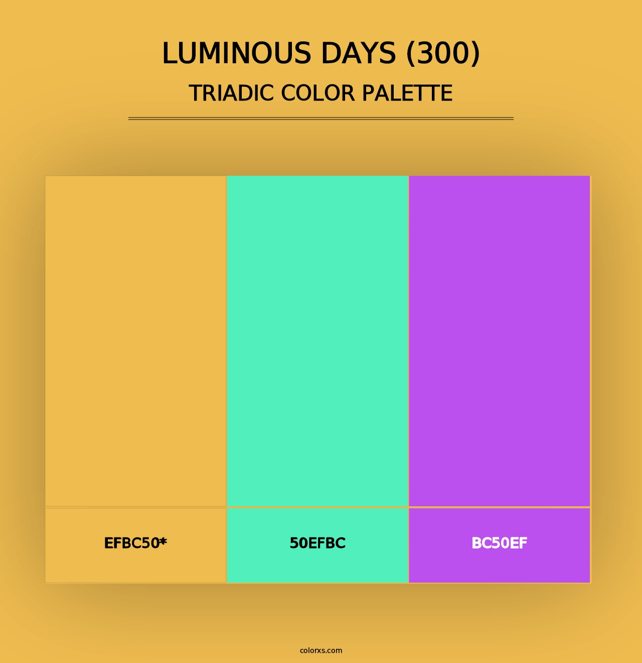 Luminous Days (300) - Triadic Color Palette