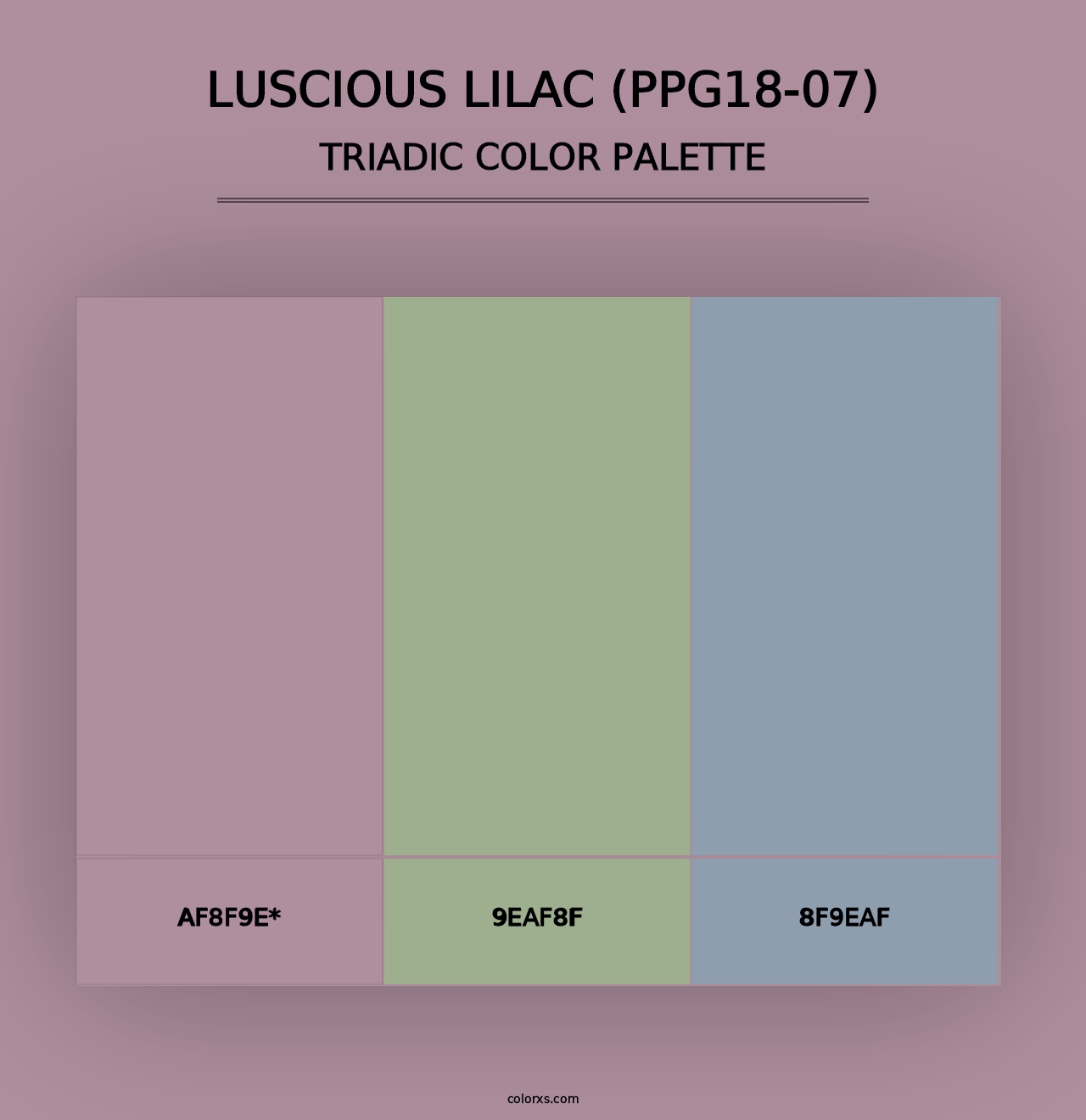 Luscious Lilac (PPG18-07) - Triadic Color Palette